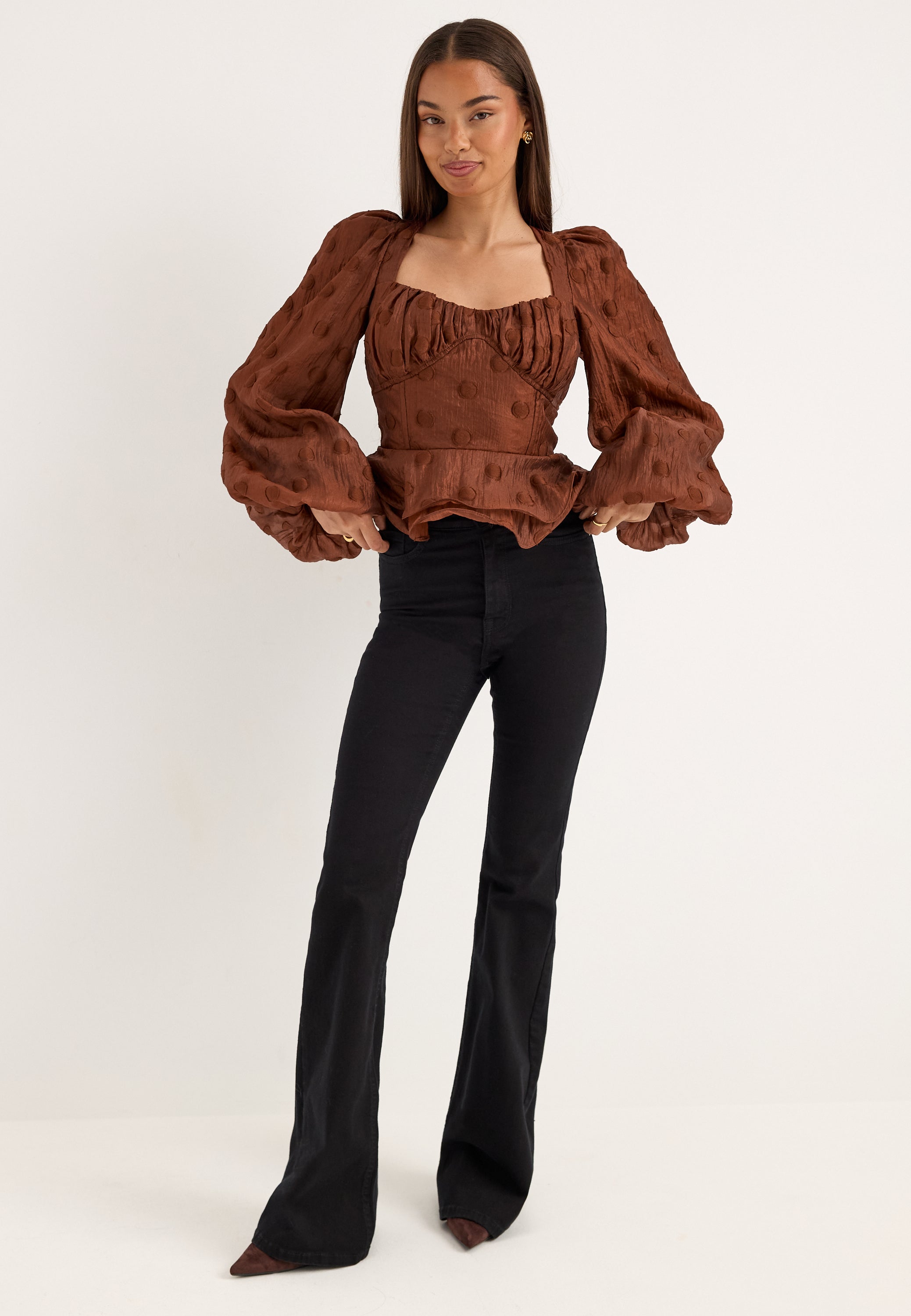 BUBBLEROOM OCCASION Corset Puff Sleeve Blouse