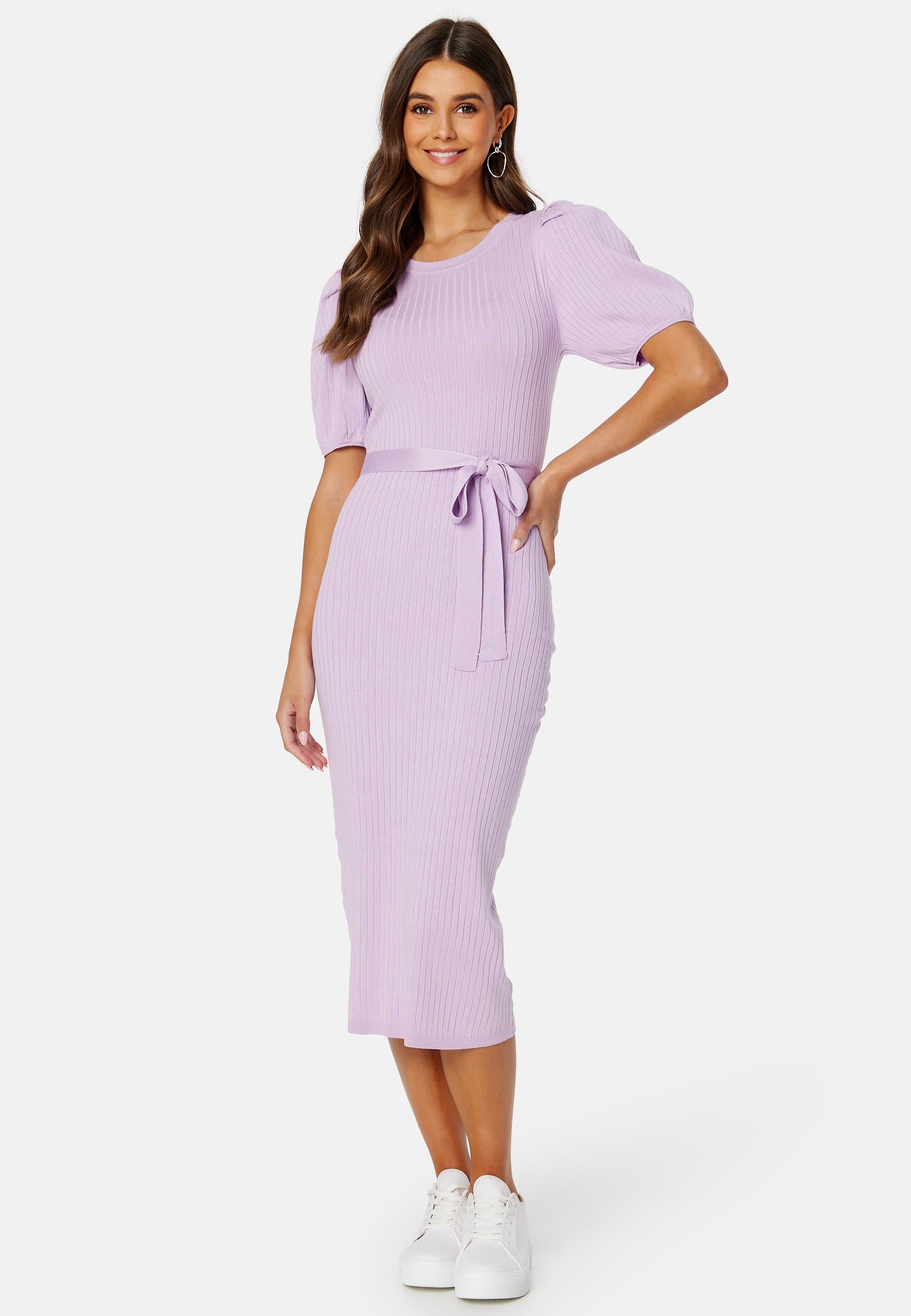 BUBBLEROOM Linnelle knitted puff sleeve dress