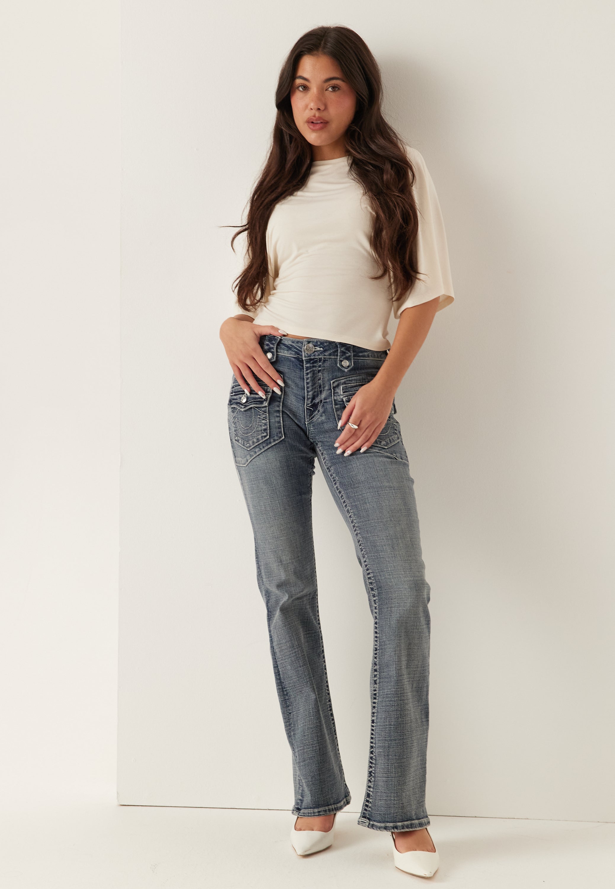 True Religion Becca Mr Retro Pocket Flare Flap