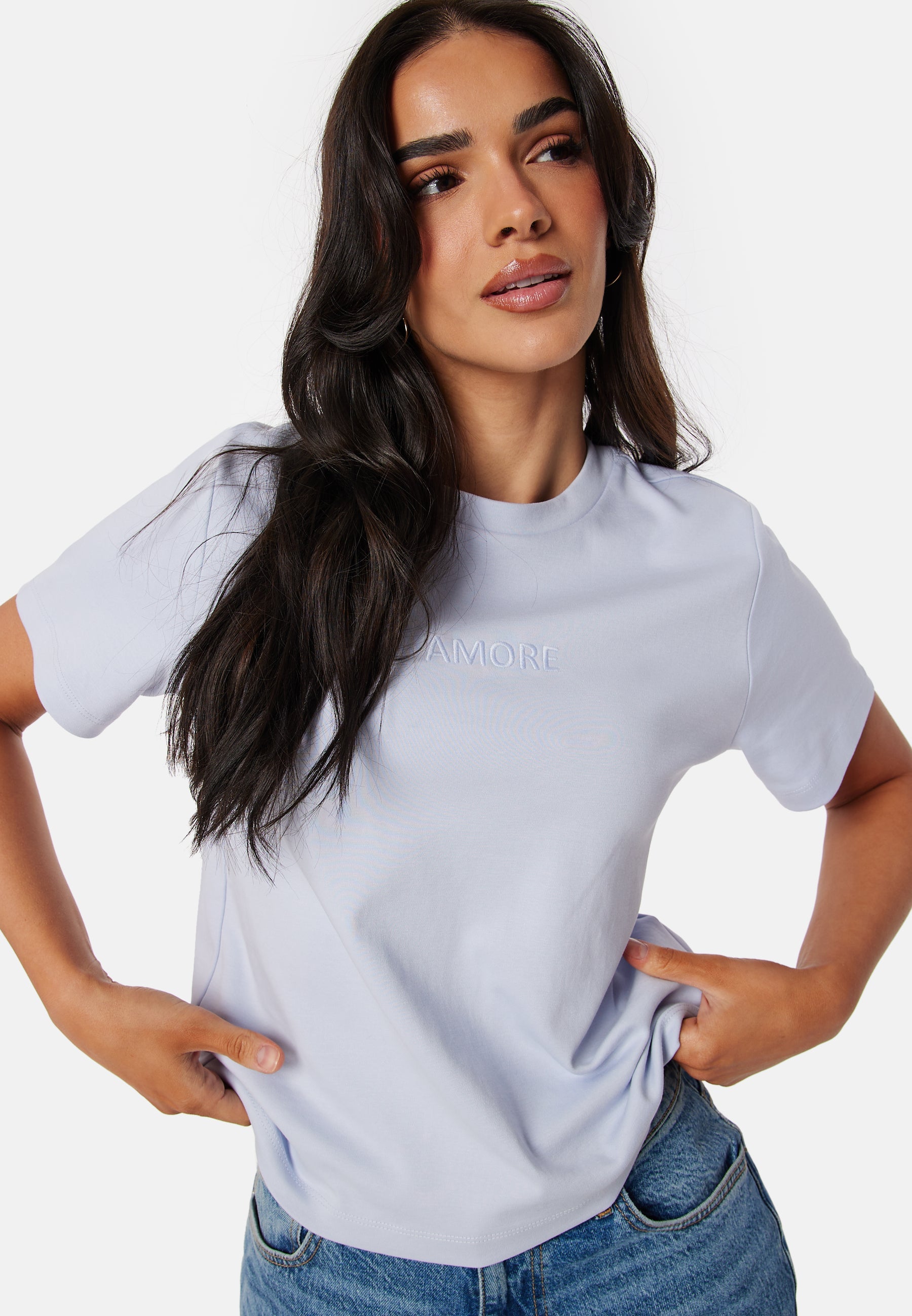 VERO MODA Vmkarma SS O-Neck emb shirt