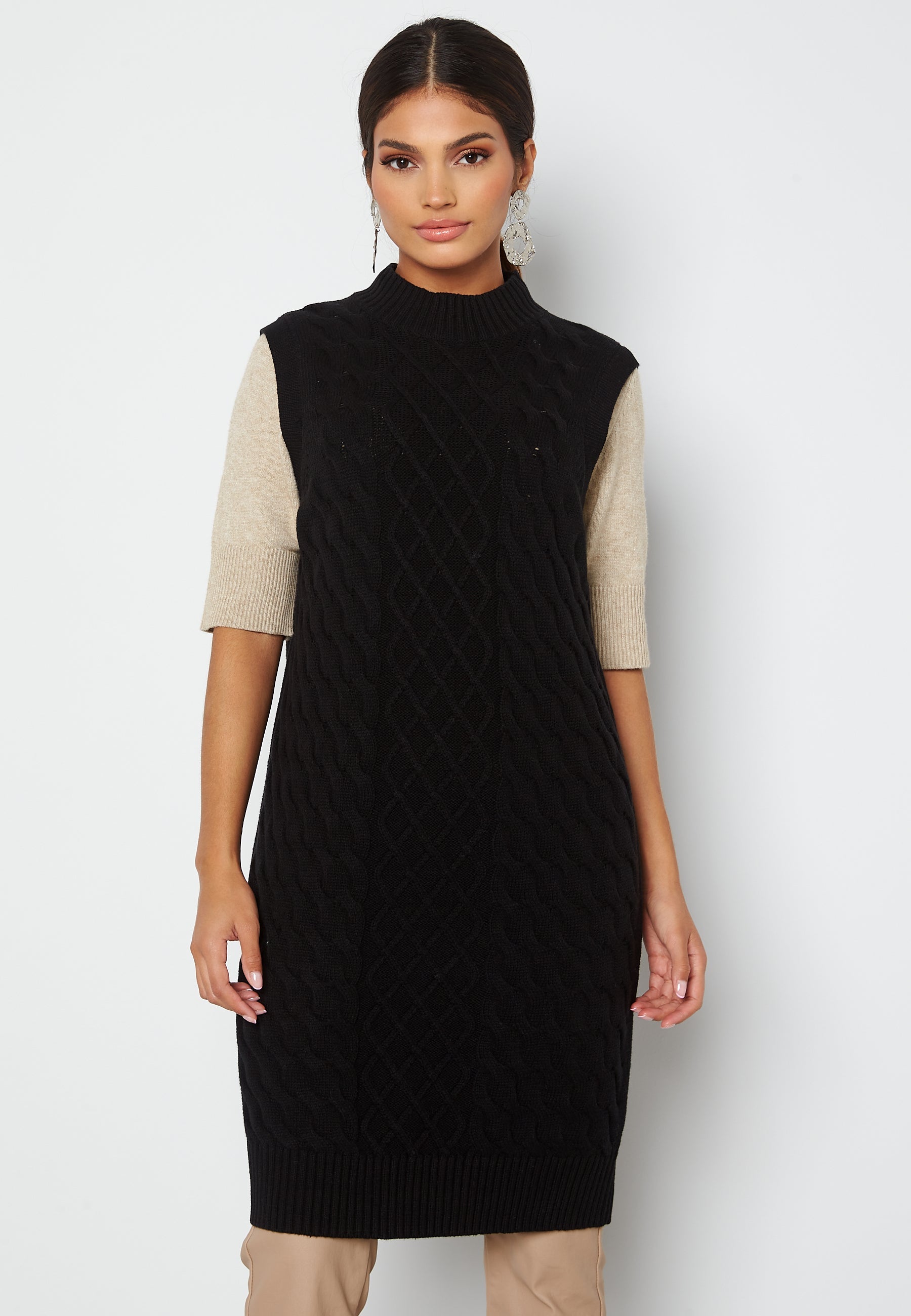 VILA Zuri Cable S/L Knit Vest Dress