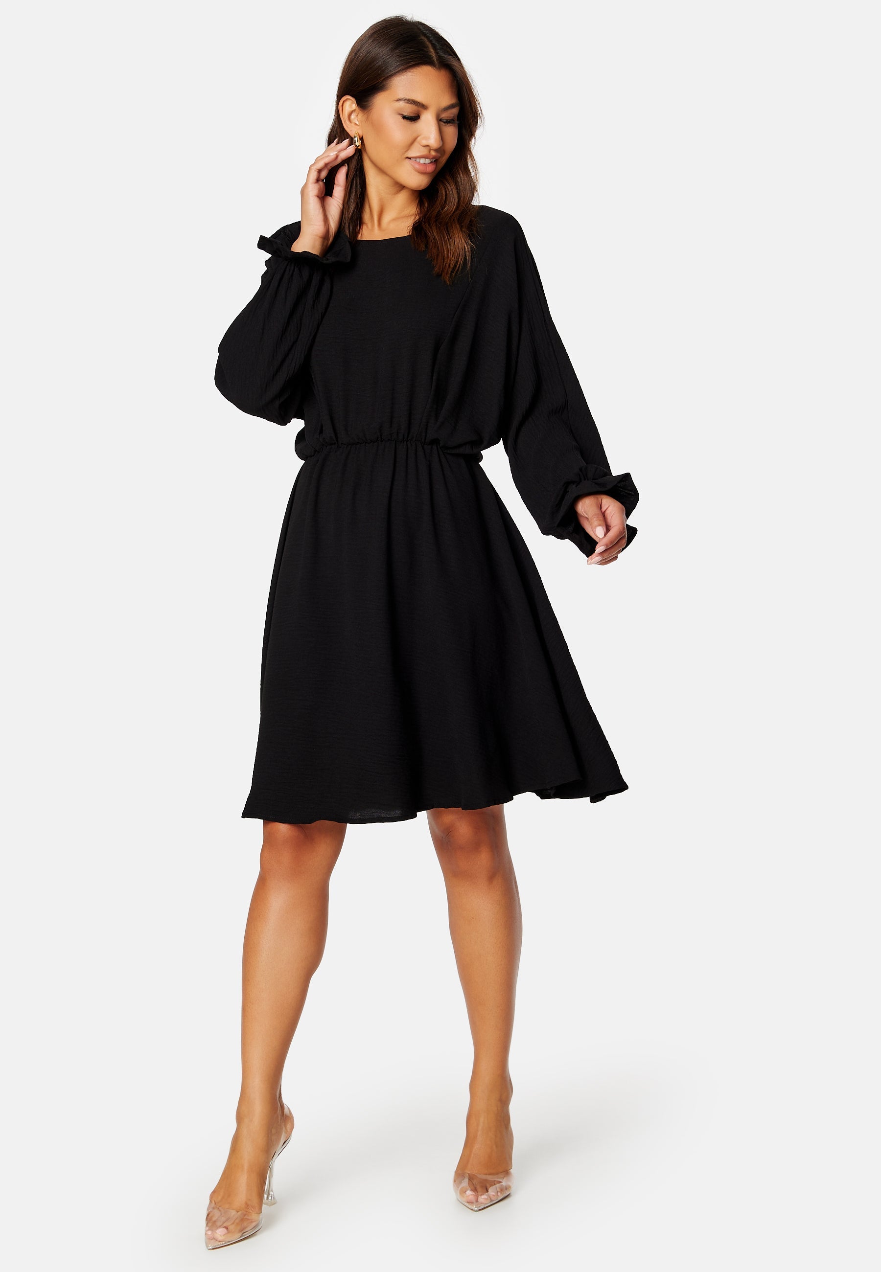 Pieces Flore LS O Neck Dress