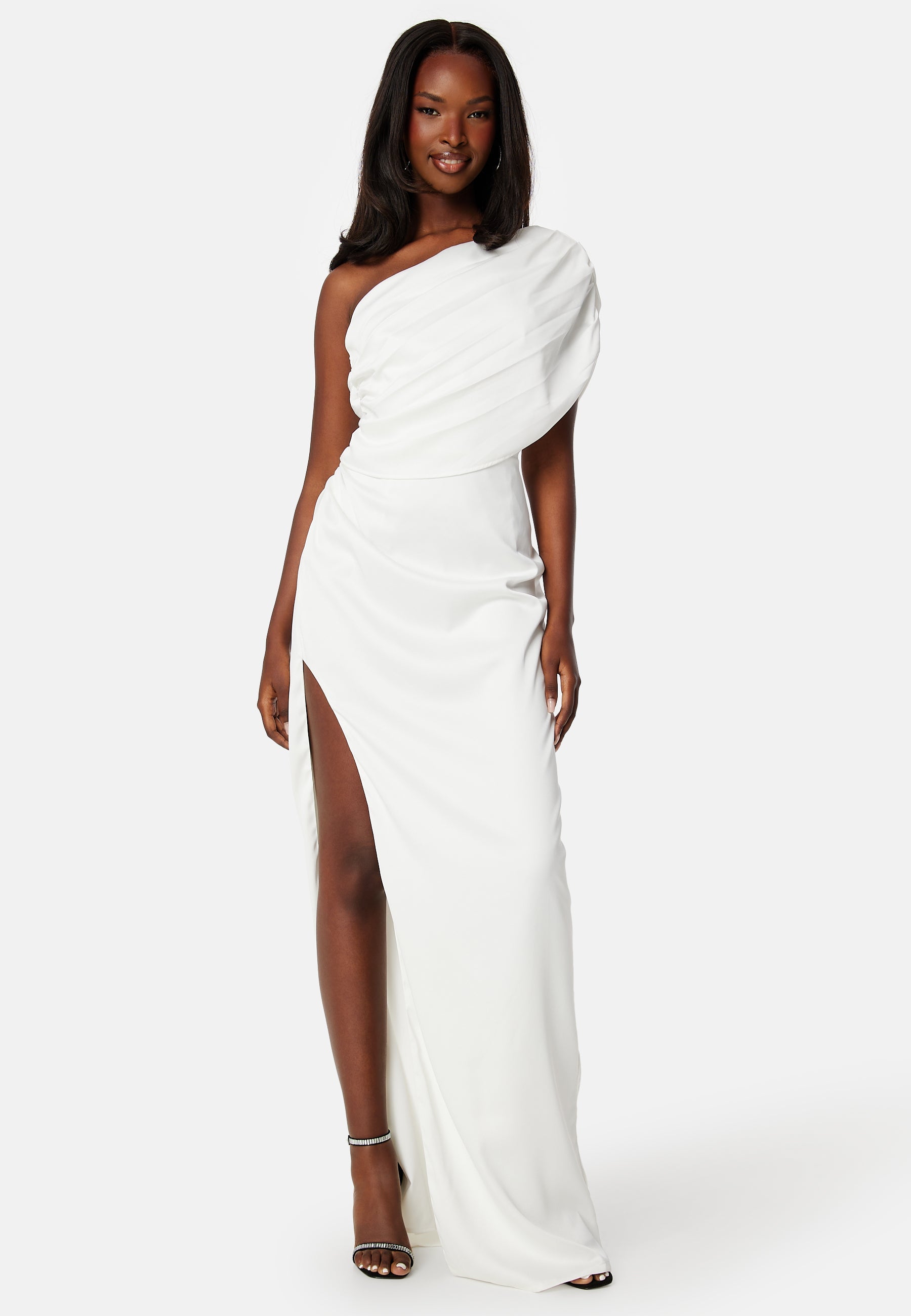 Elle Zeitoune Luna Satin One Shoulder Dress