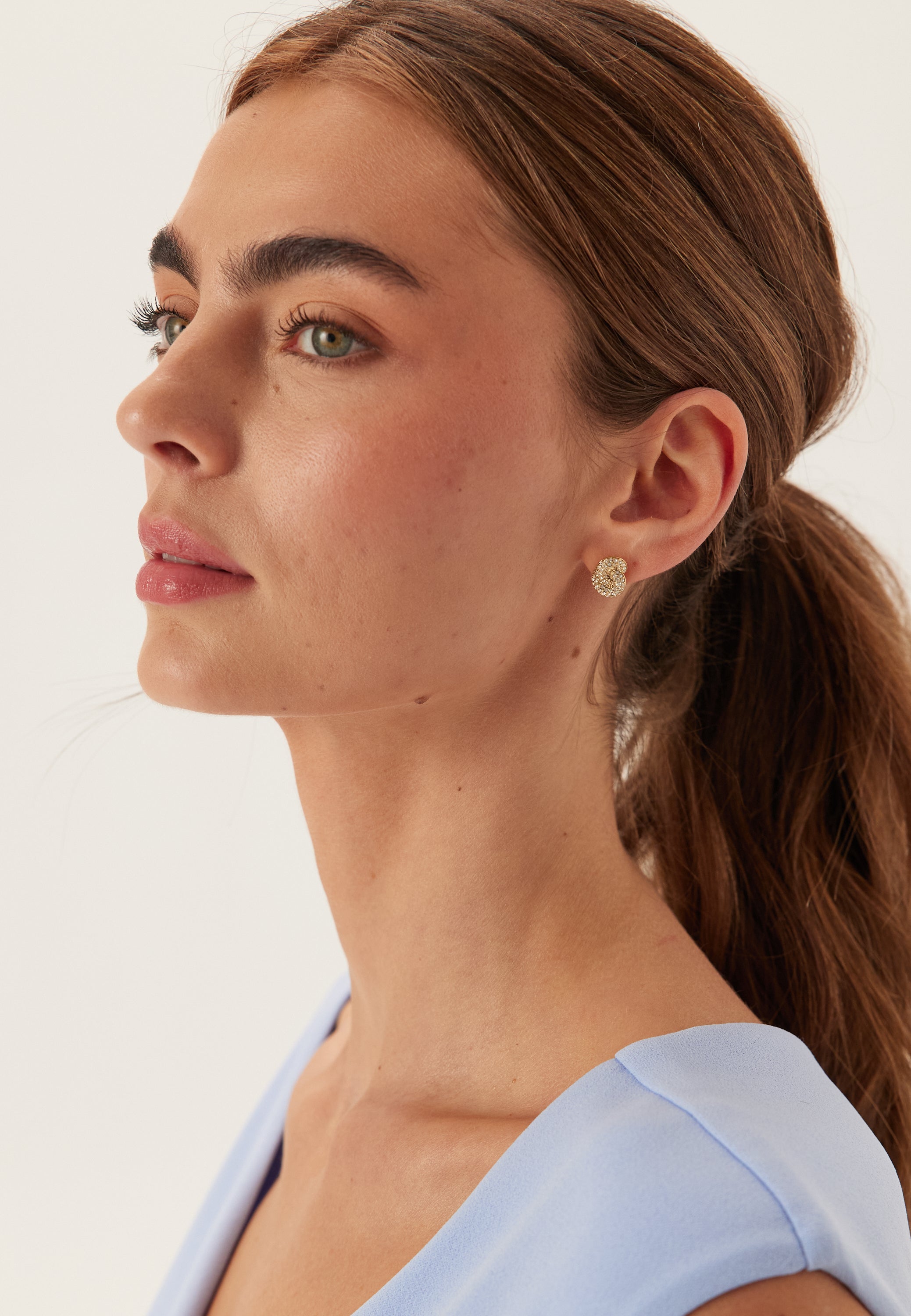 BY JOLIMA Knot Crystal Stud