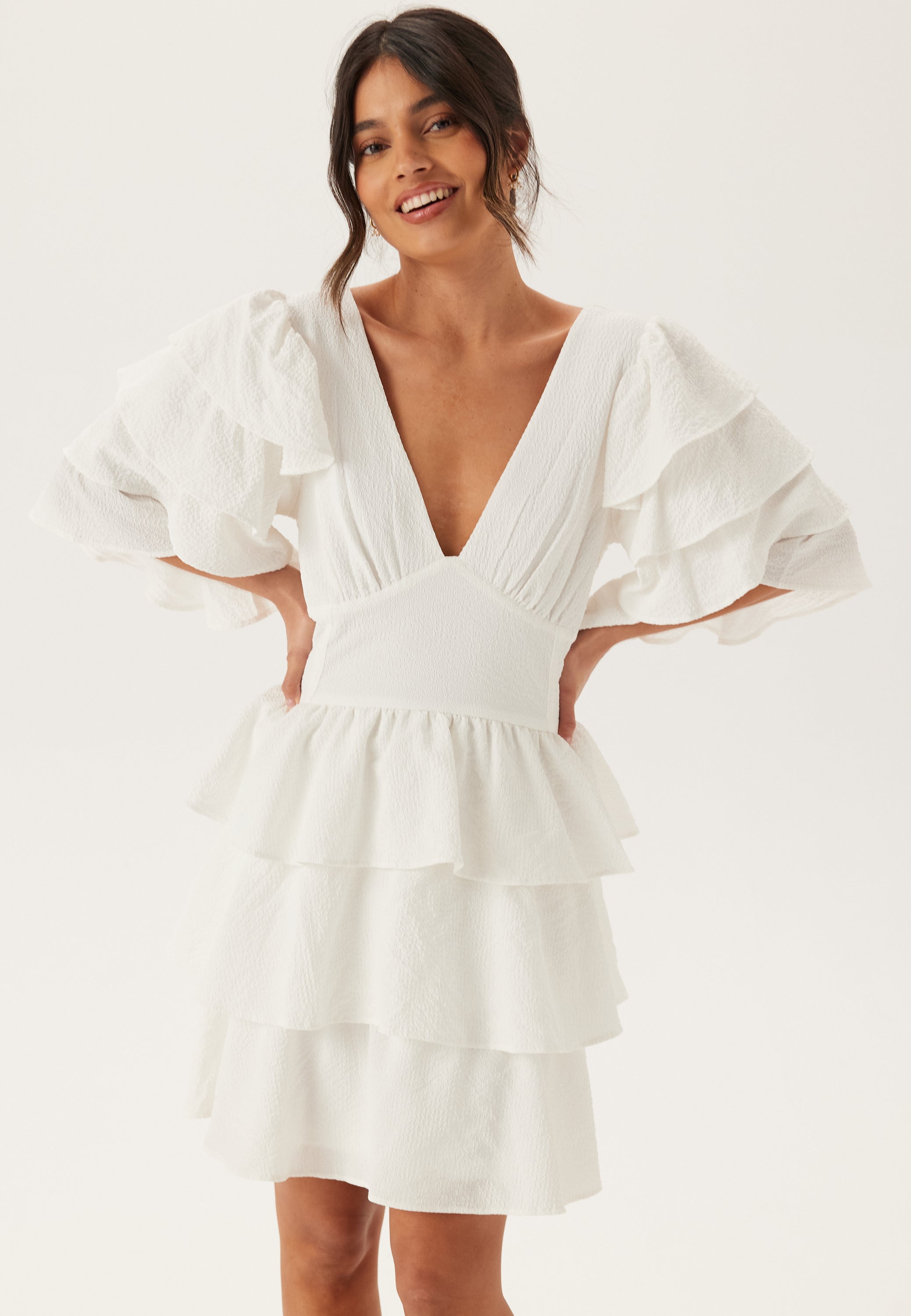 Bubbleroom Occasion Frilled Sleeve Short Dress