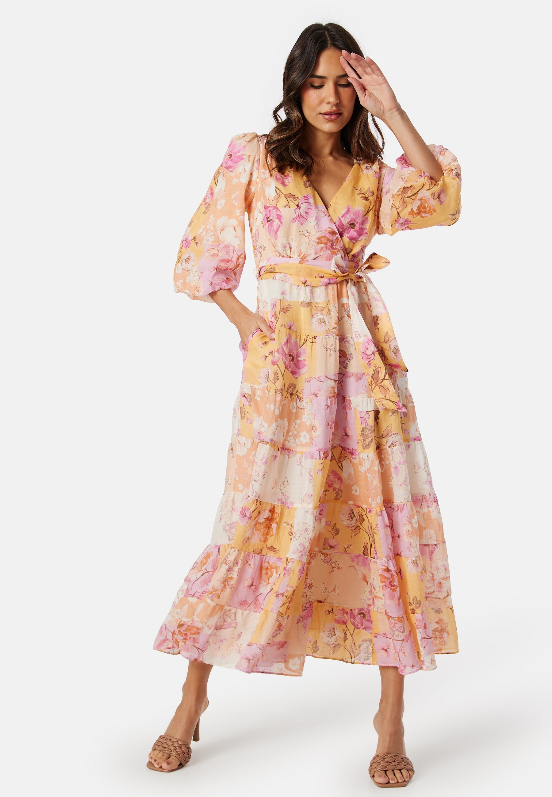 FOREVER NEW Imogen Tiered Wrap Midi Dress