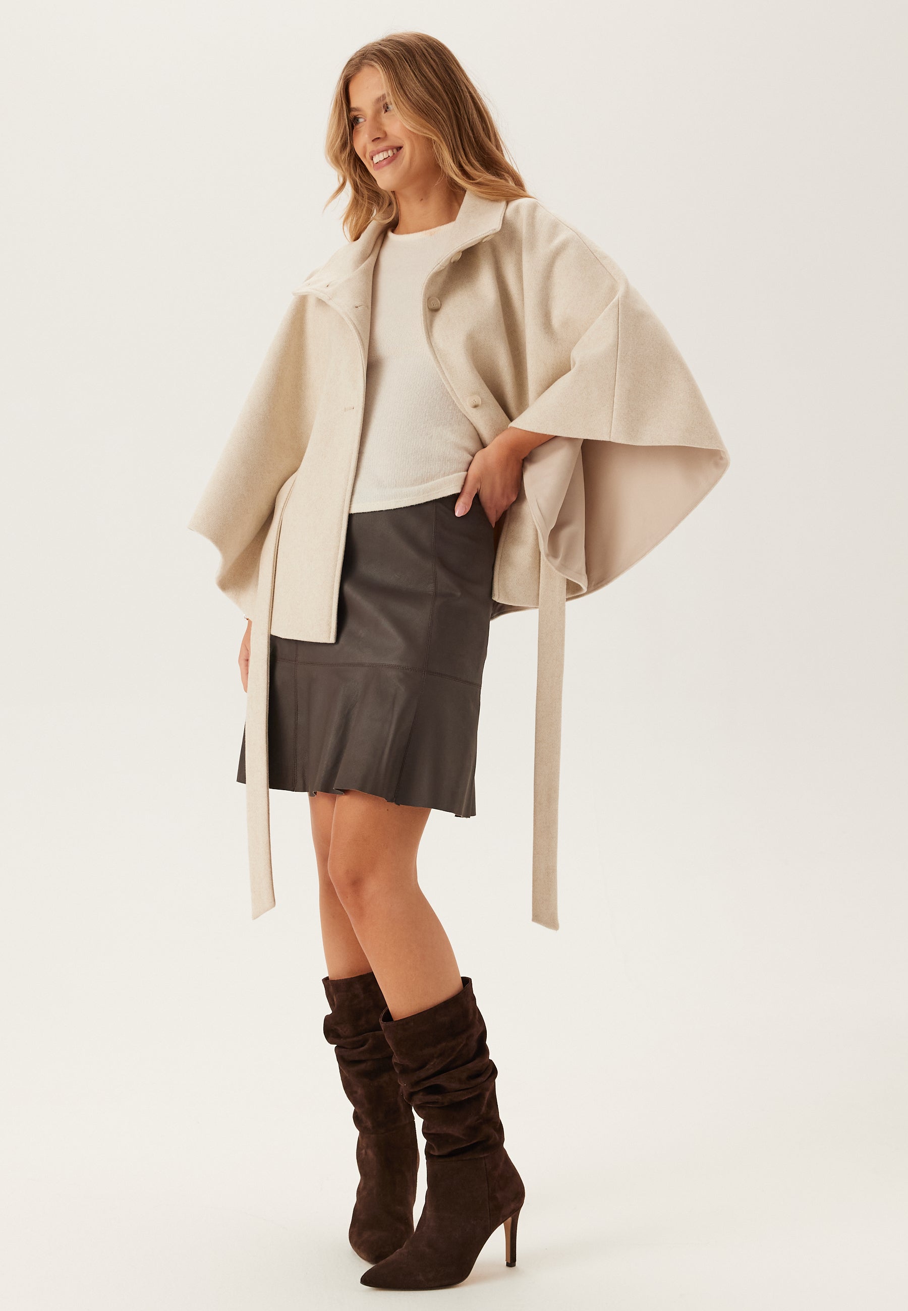 YAS Yascolly Mw Naplon Leather Skirt