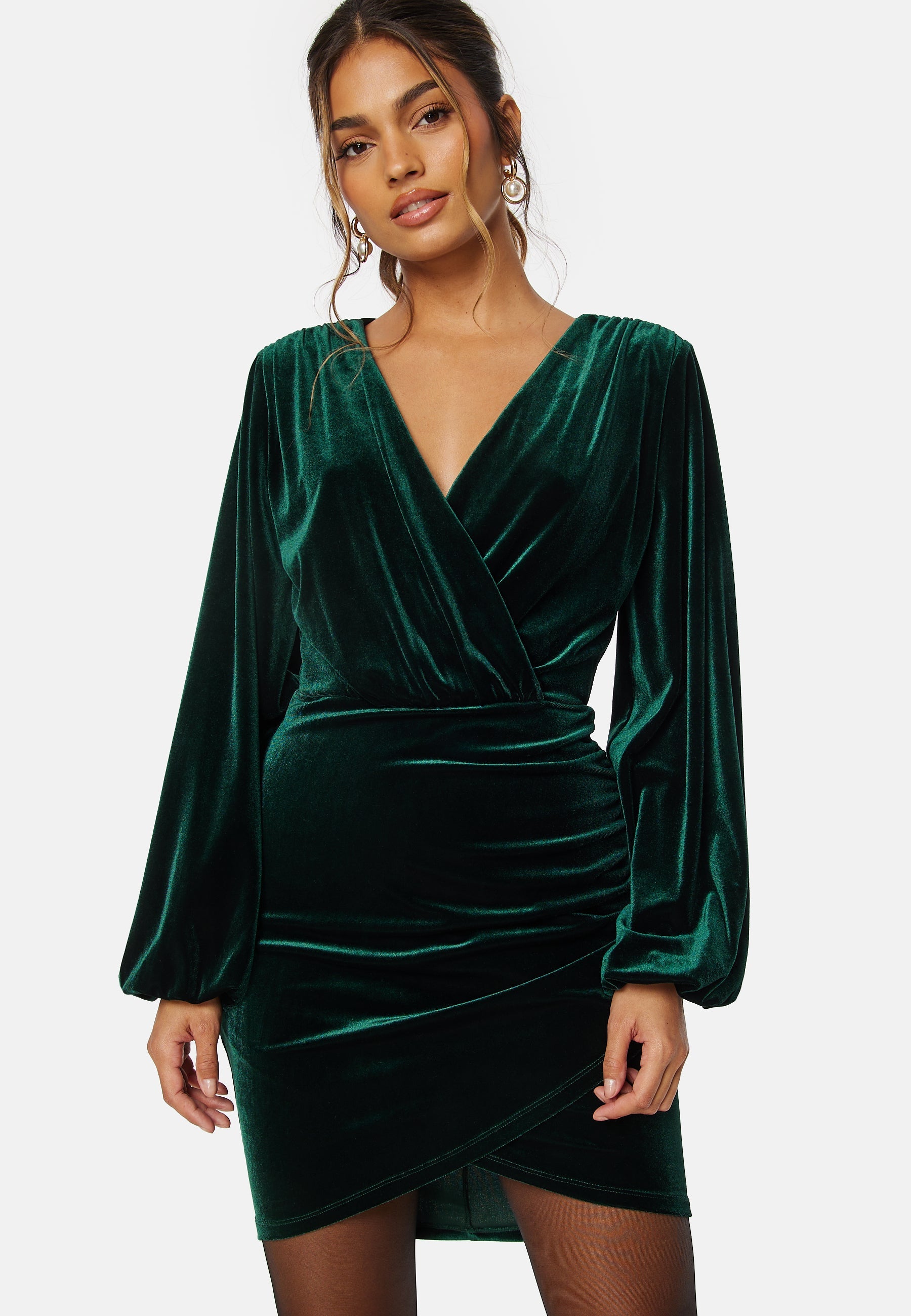 Bubbleroom Occasion Velvet Wrap Dress