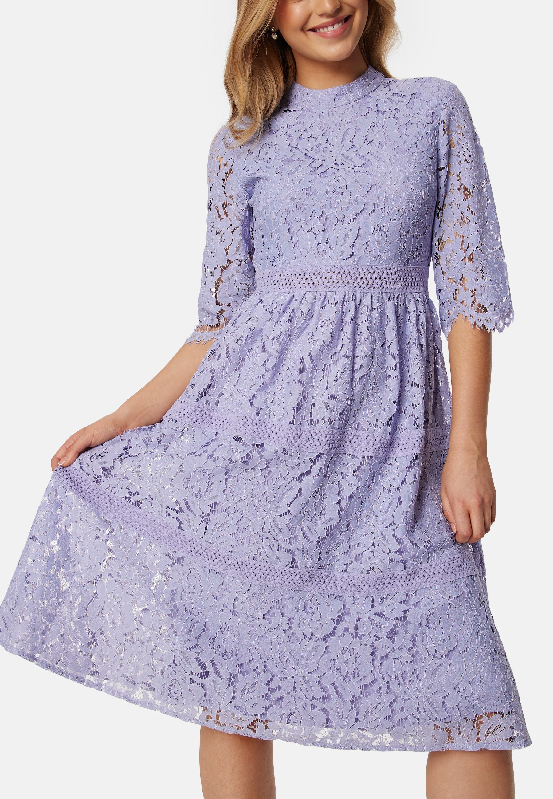 Happy Holly High Neck Lace Dress