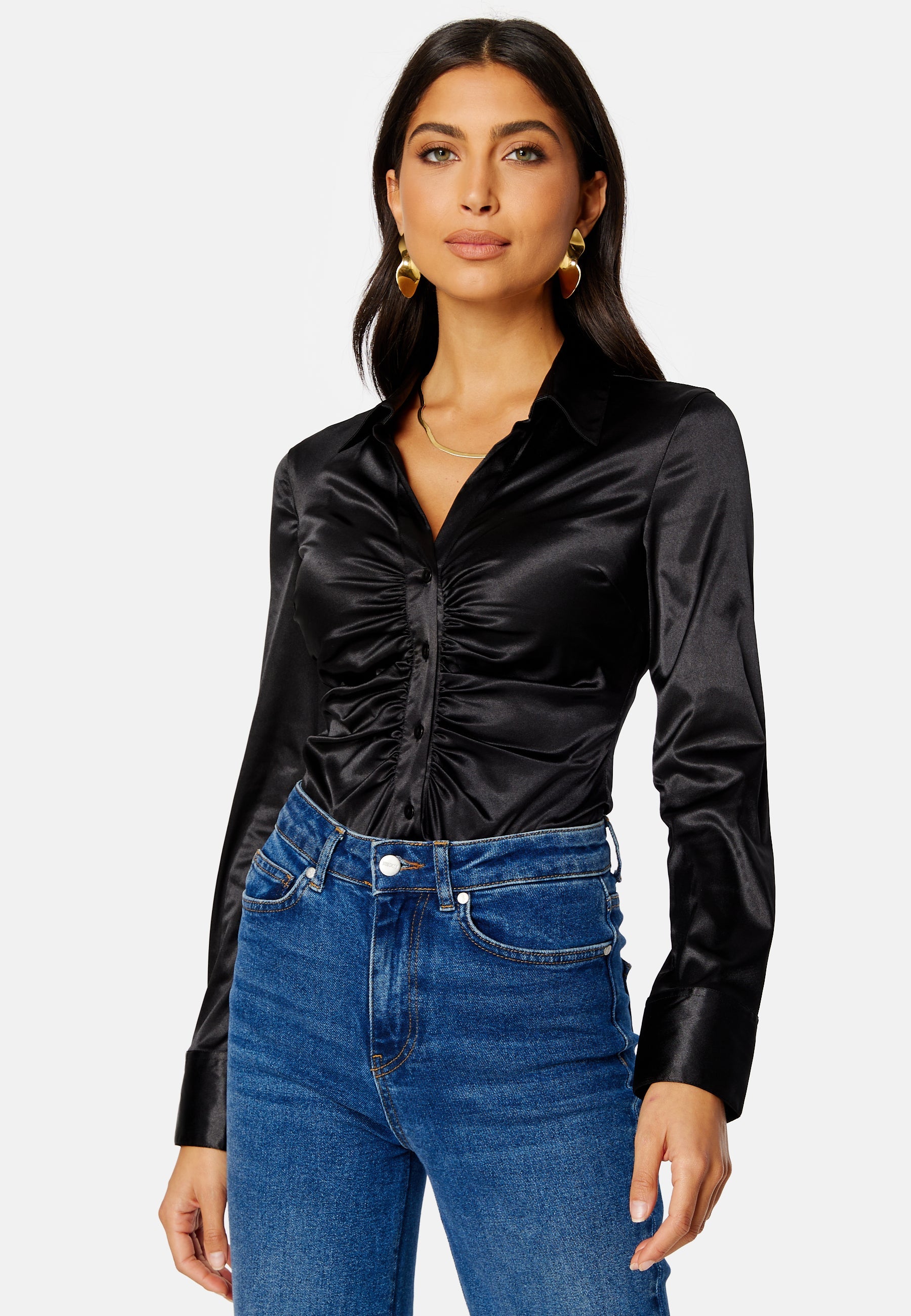 BUBBLEROOM Ellie ruched shirt