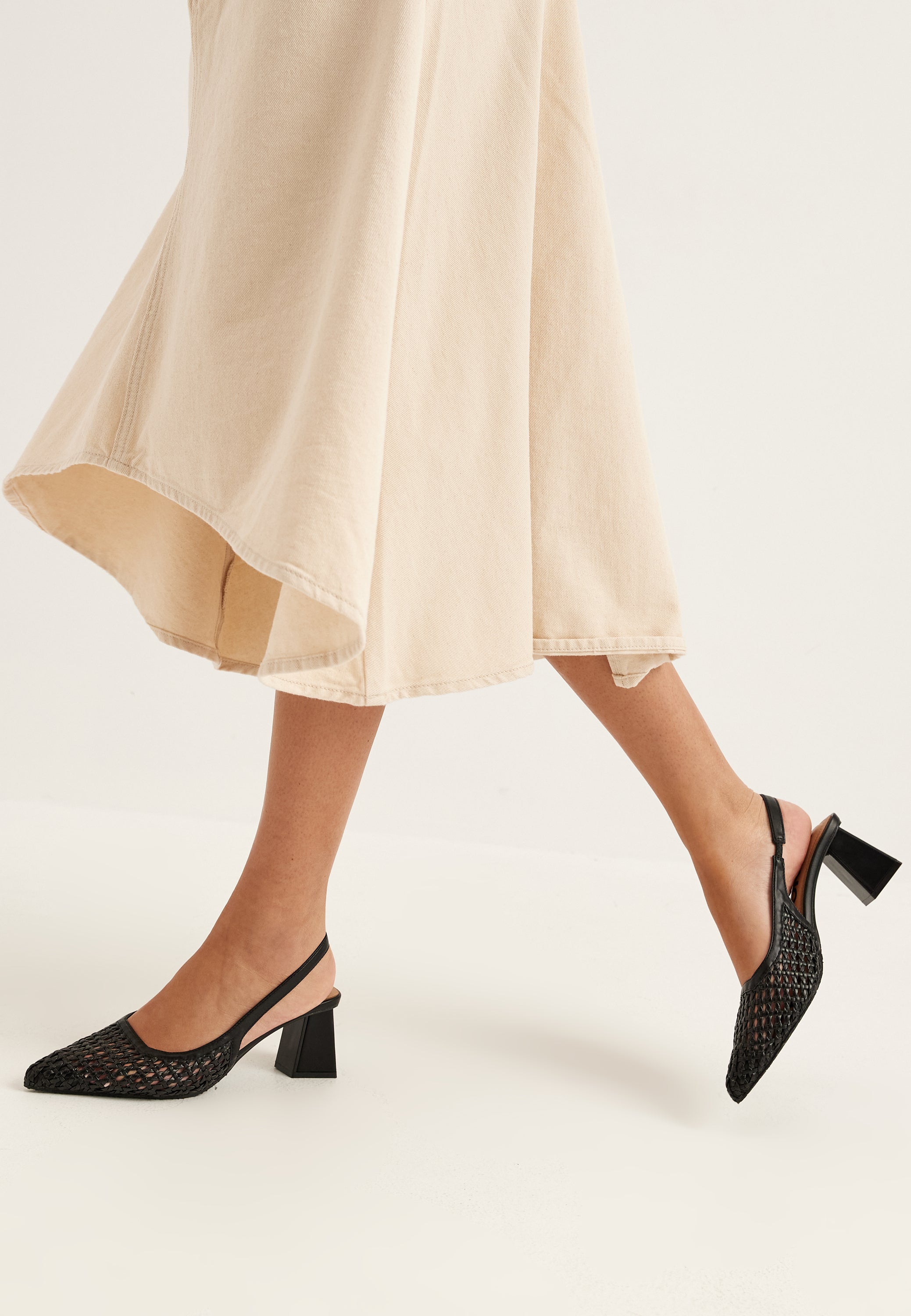 BIANCO Biamaralyn Slingback Weaved Faux Leather