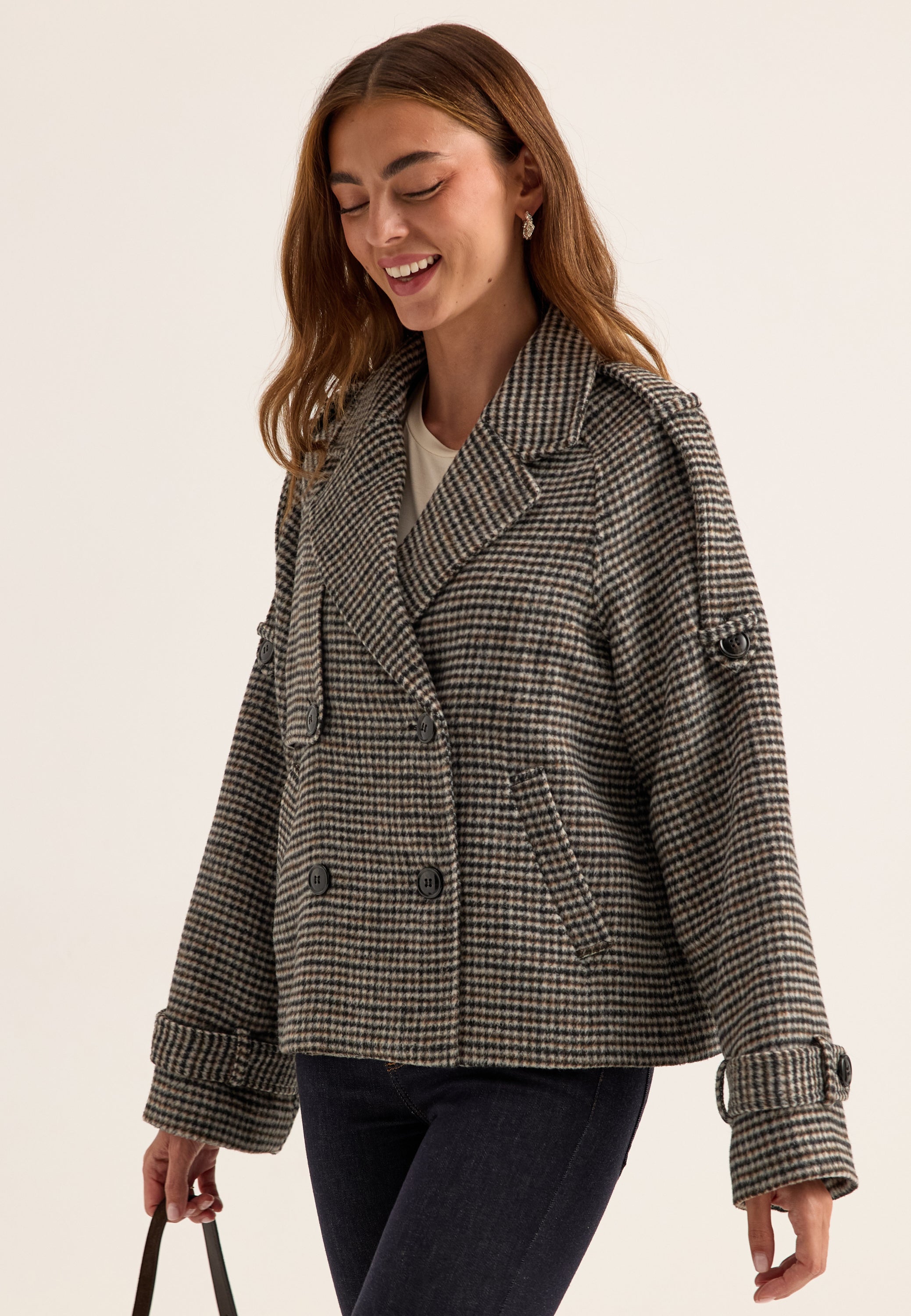 BUBBLEROOM Wool Blend Short Coat