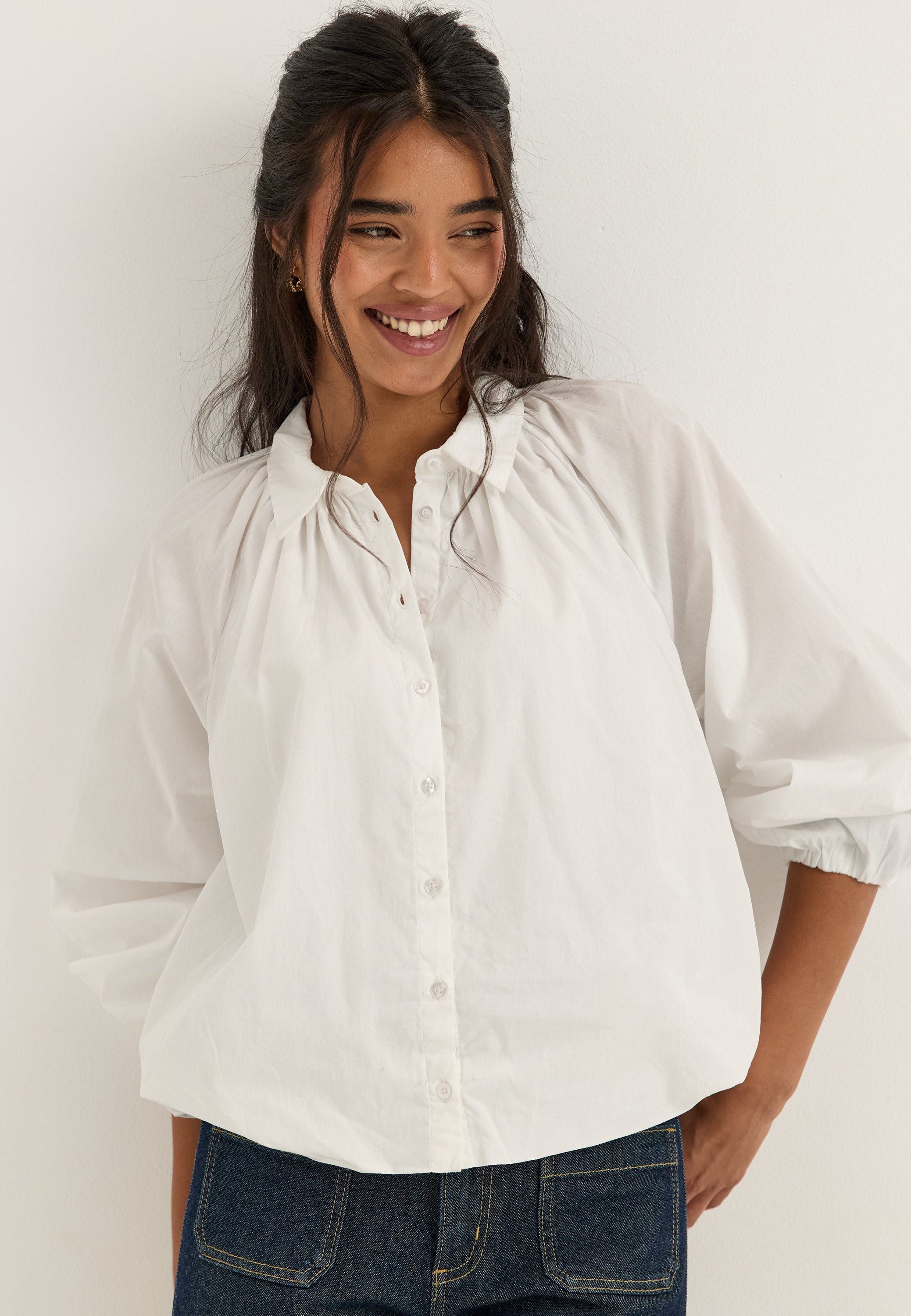 BUBBLEROOM Balloon Cotton Shirt