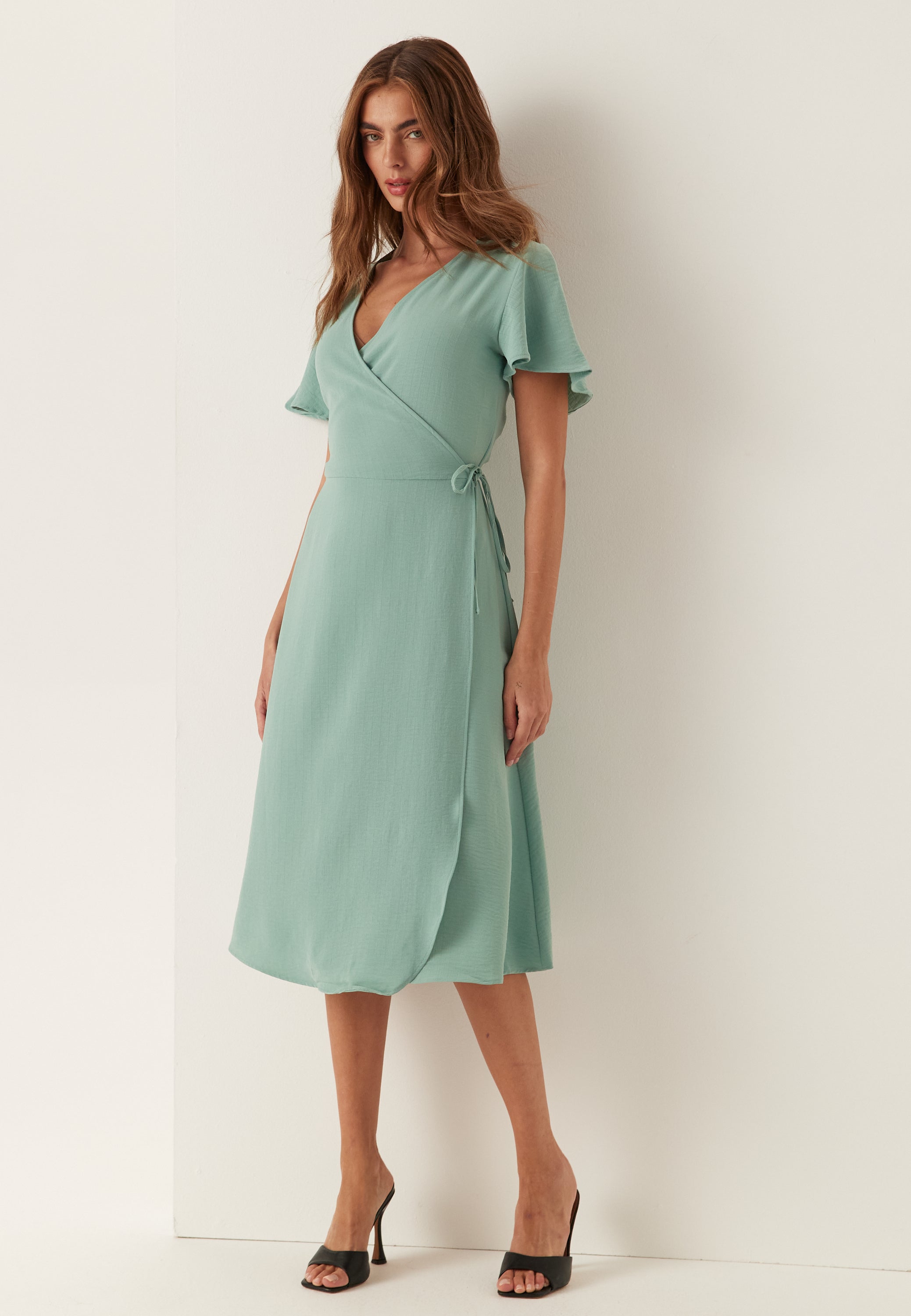 VILA Vilovie S/S Wrap Midi Dress