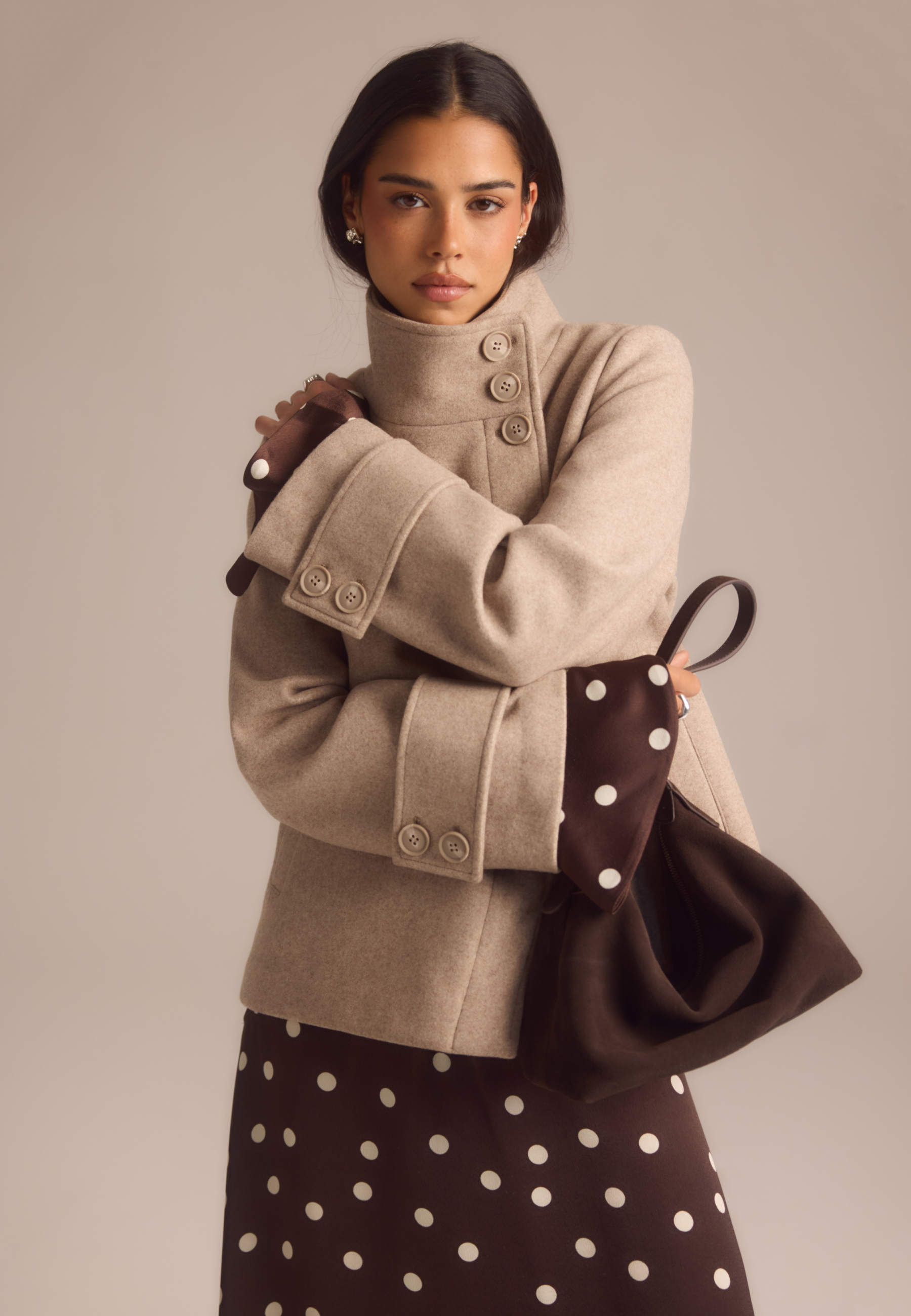 BUBBLEROOM High Neck Short Coat