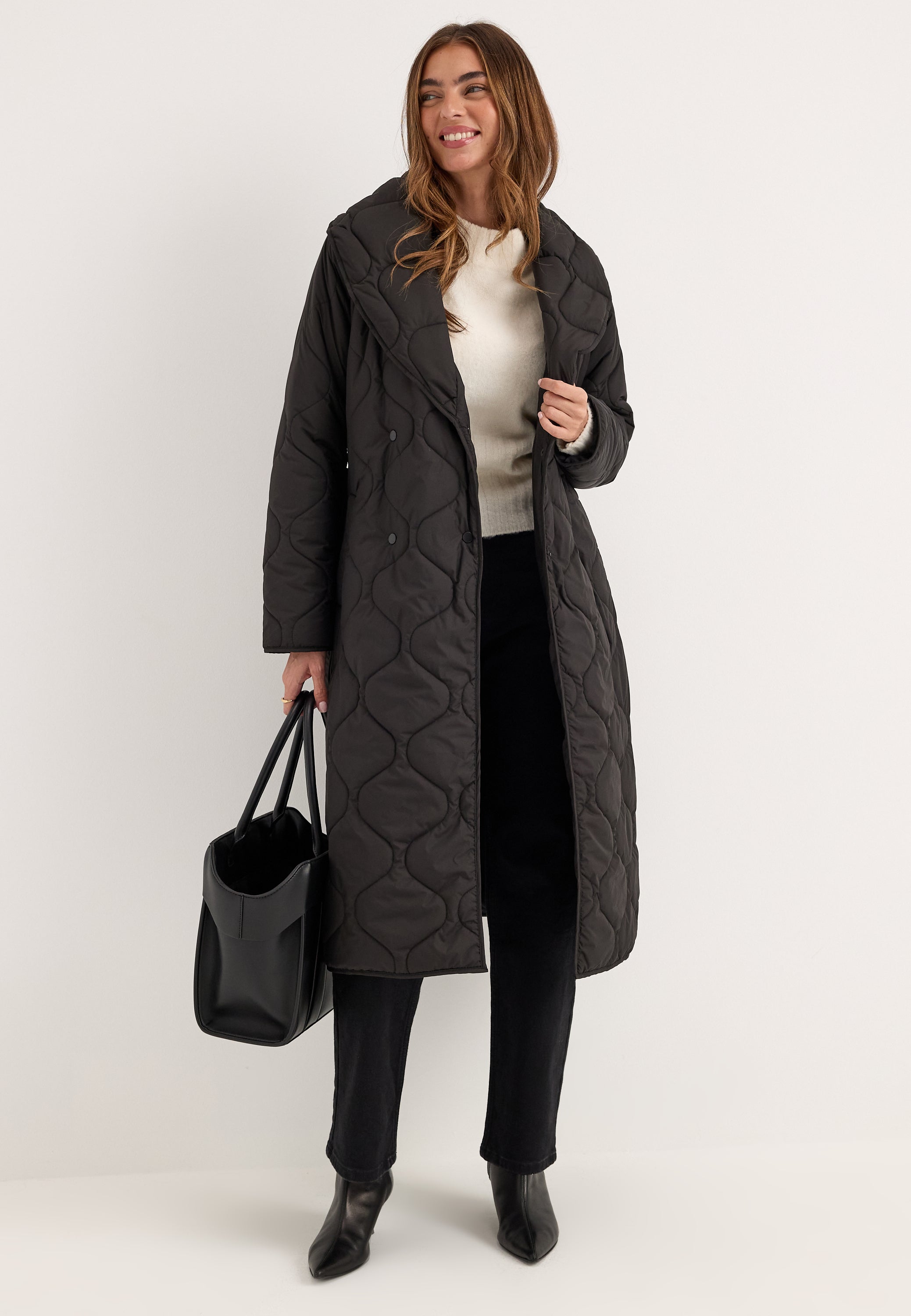 BUBBLEROOM Quilted Long Jacket