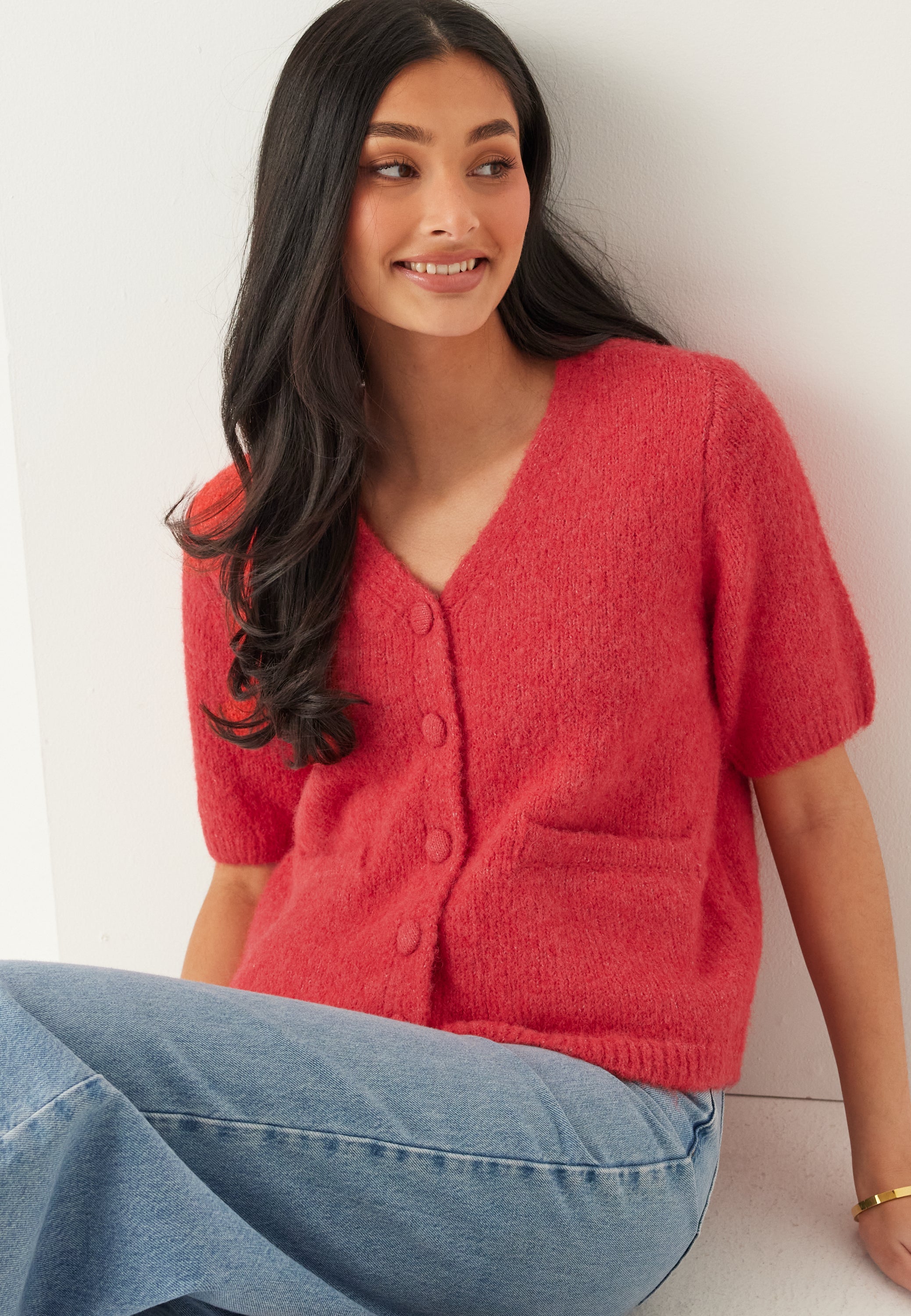 Se Object Collectors Item Objsaggia Re Ss V-neck Knit Cardigan hos Bubbleroom