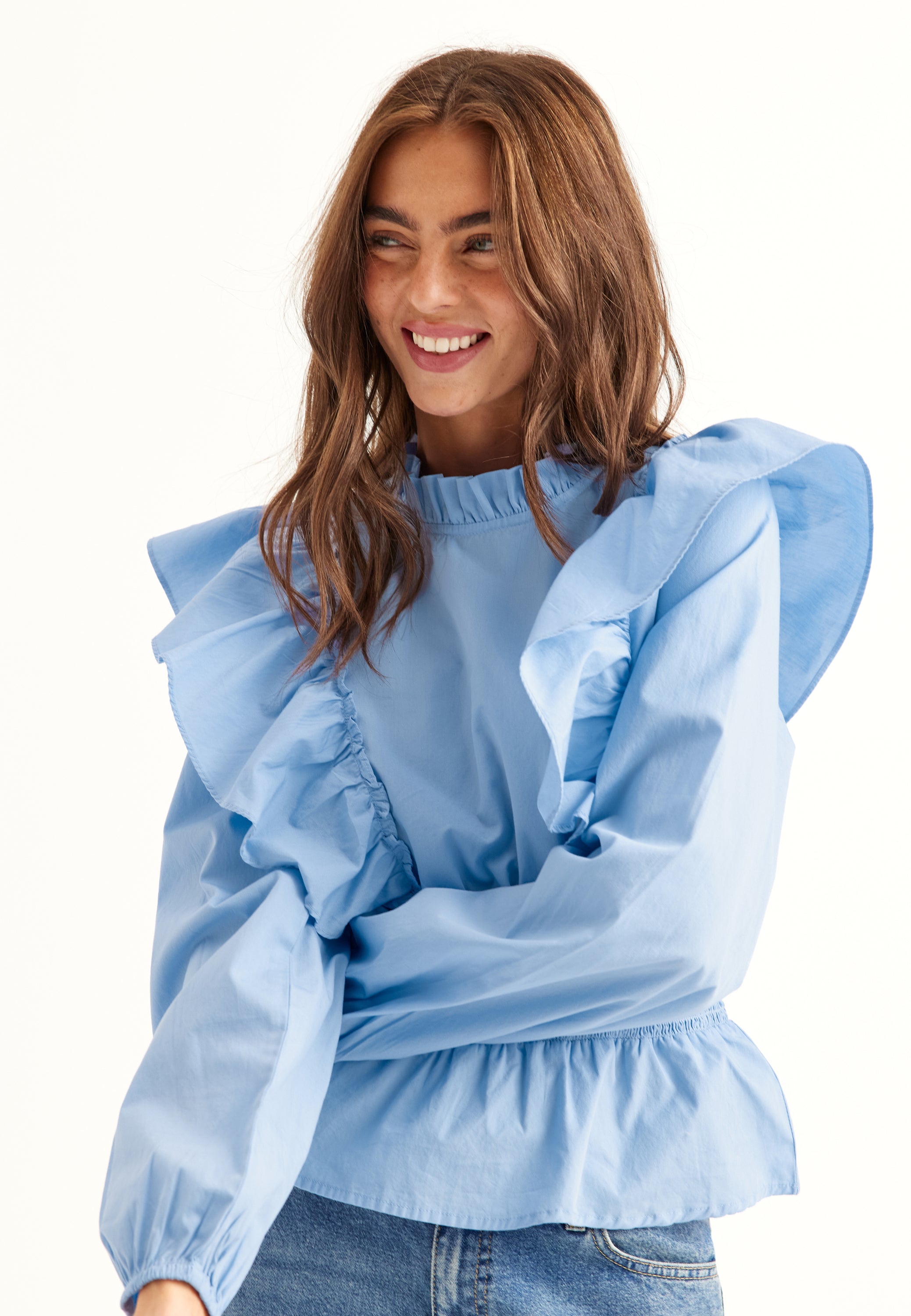 BUBBLEROOM Cotton Frill Blouse