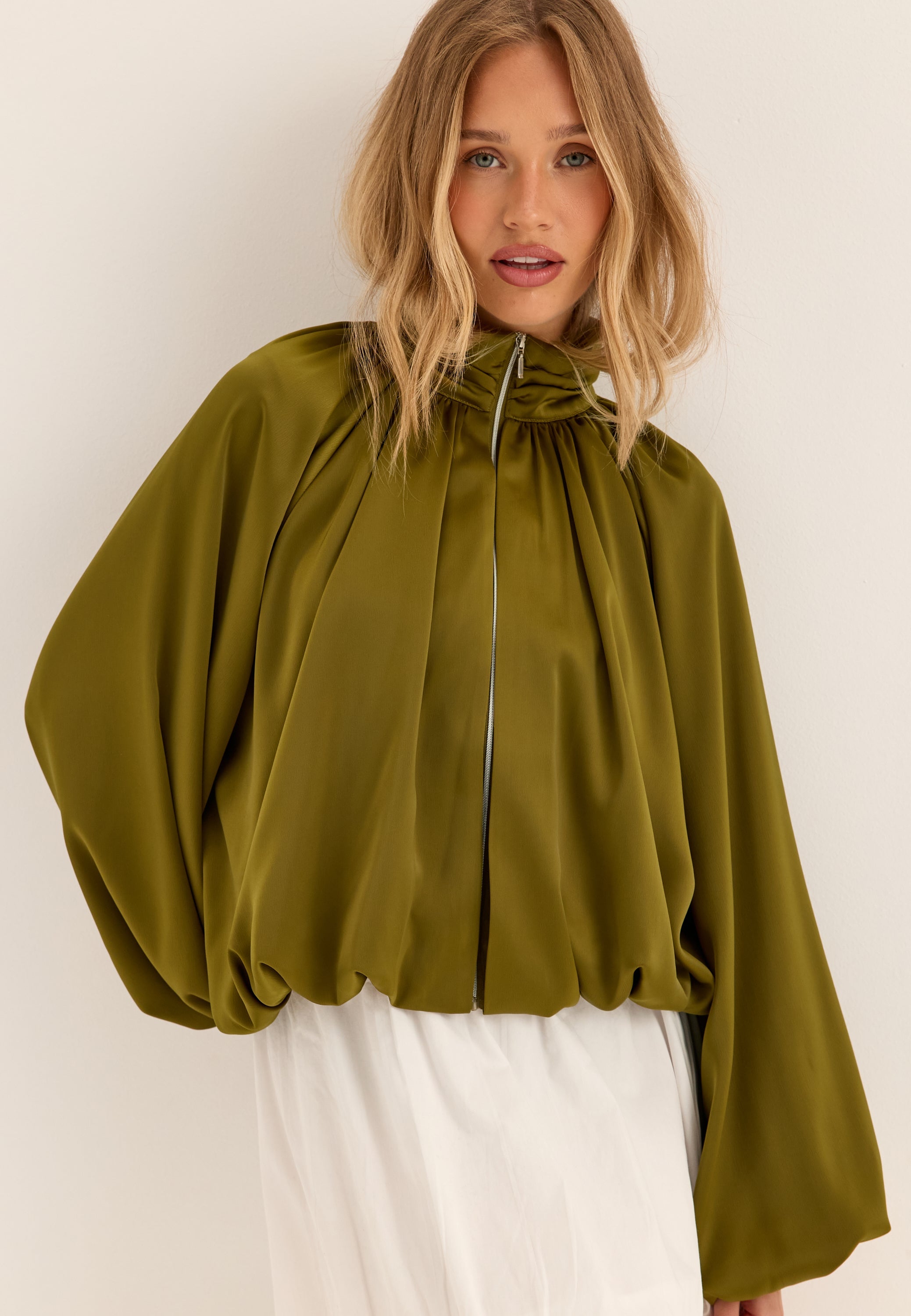 BUBBLEROOM OCCASION Bubble Hem Satin Jacket