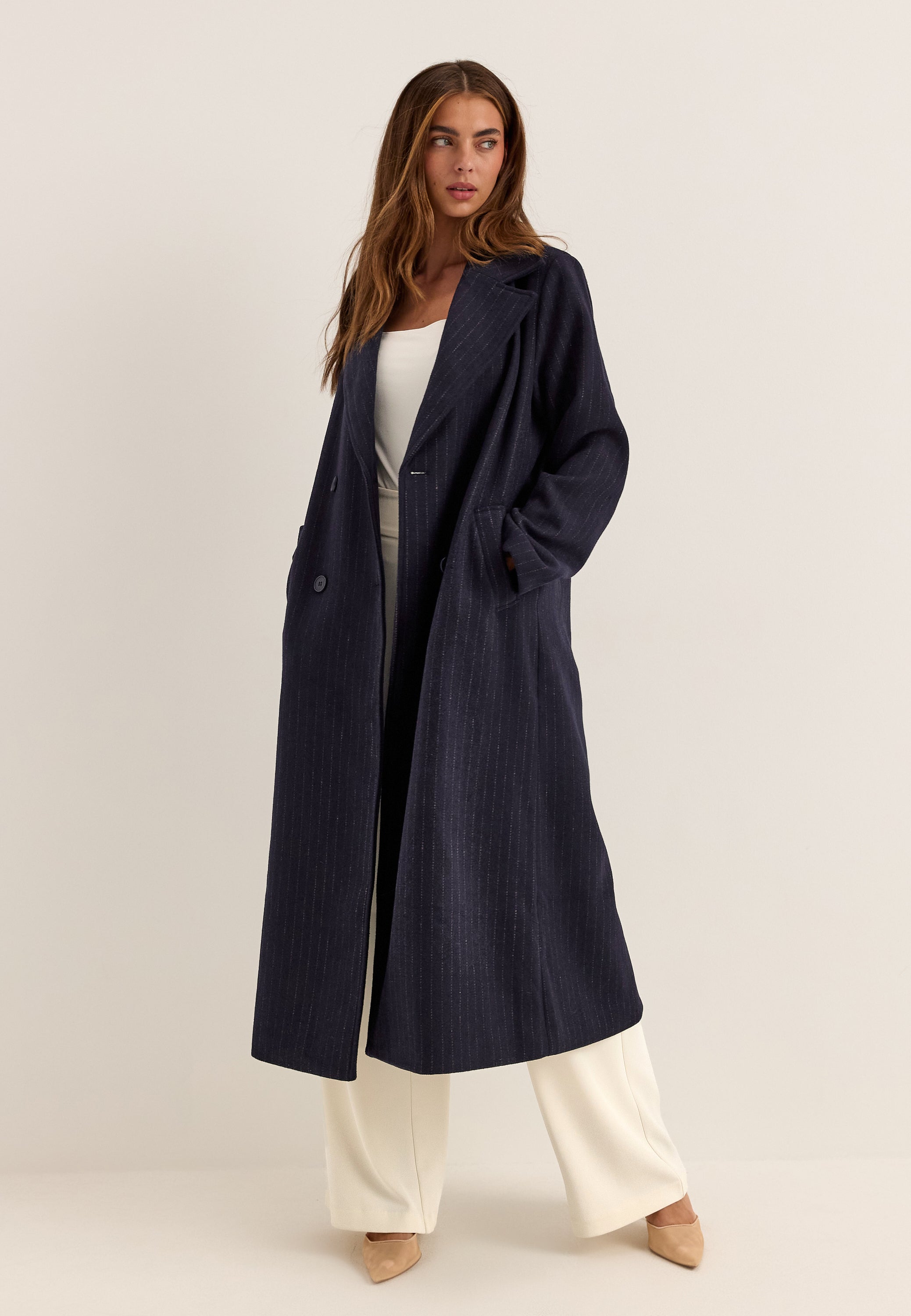 BUBBLEROOM Straight Wool Blend Coat