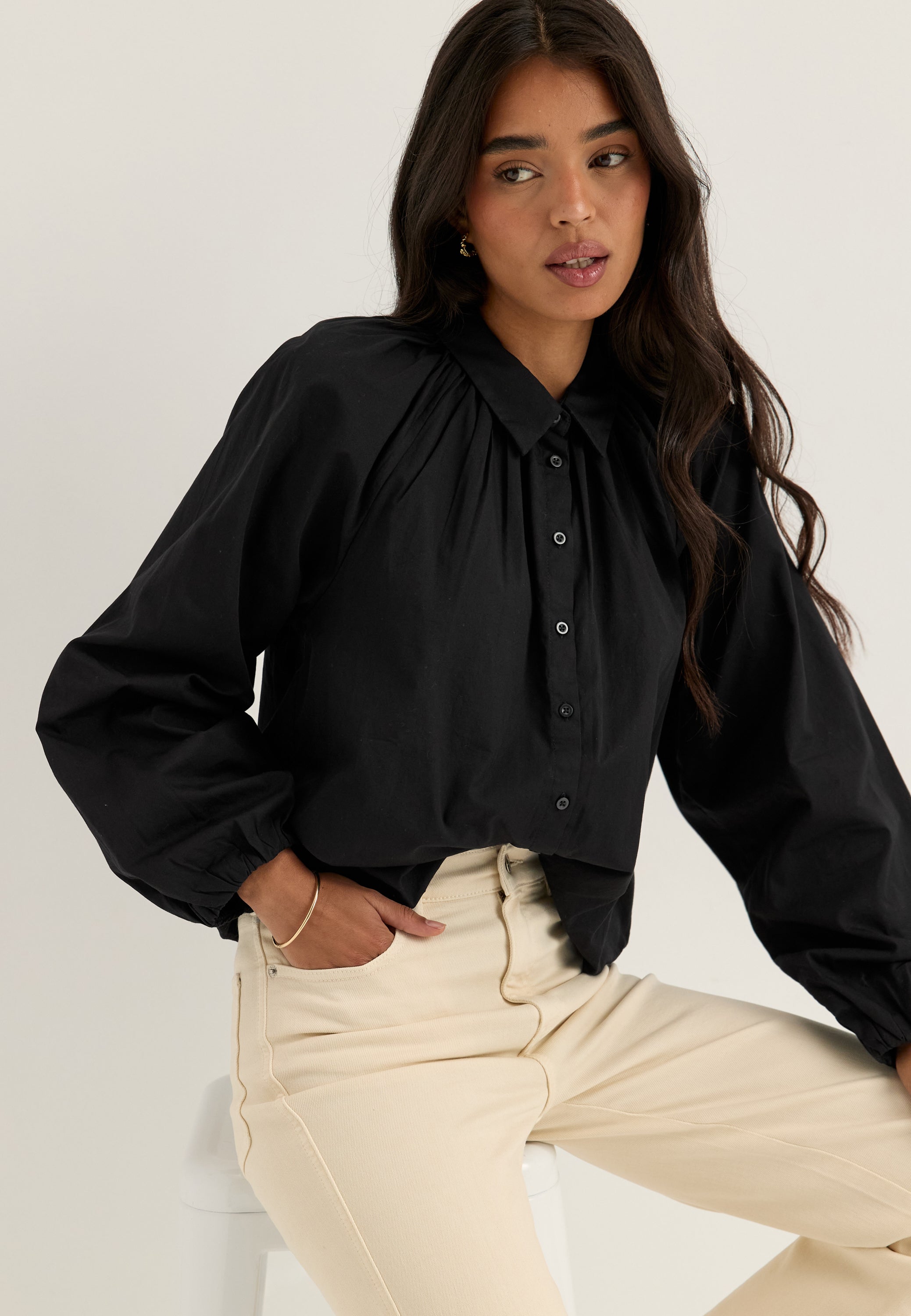 BUBBLEROOM Balloon Cotton Shirt