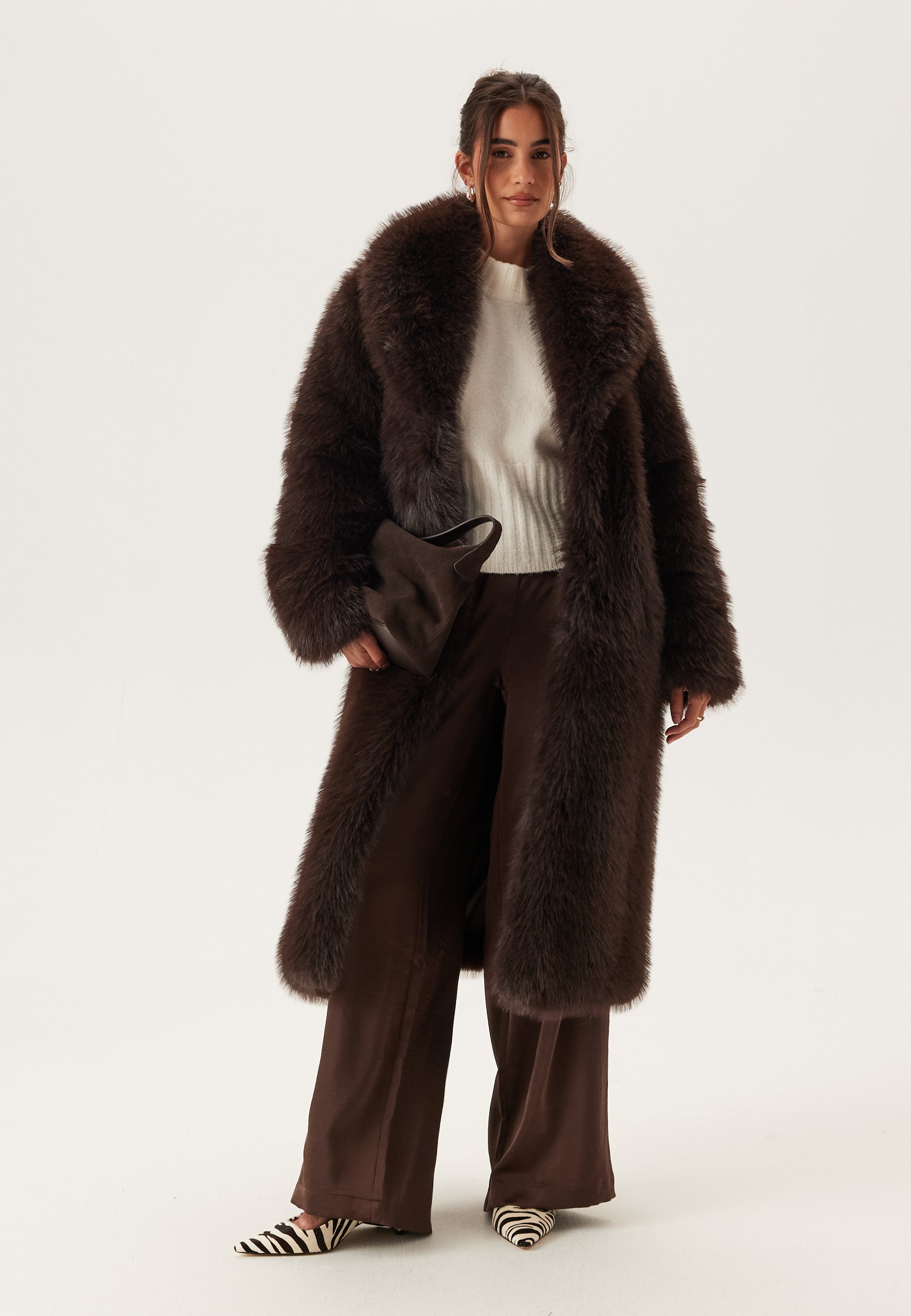 BUBBLEROOM Long Faux Fur Coat