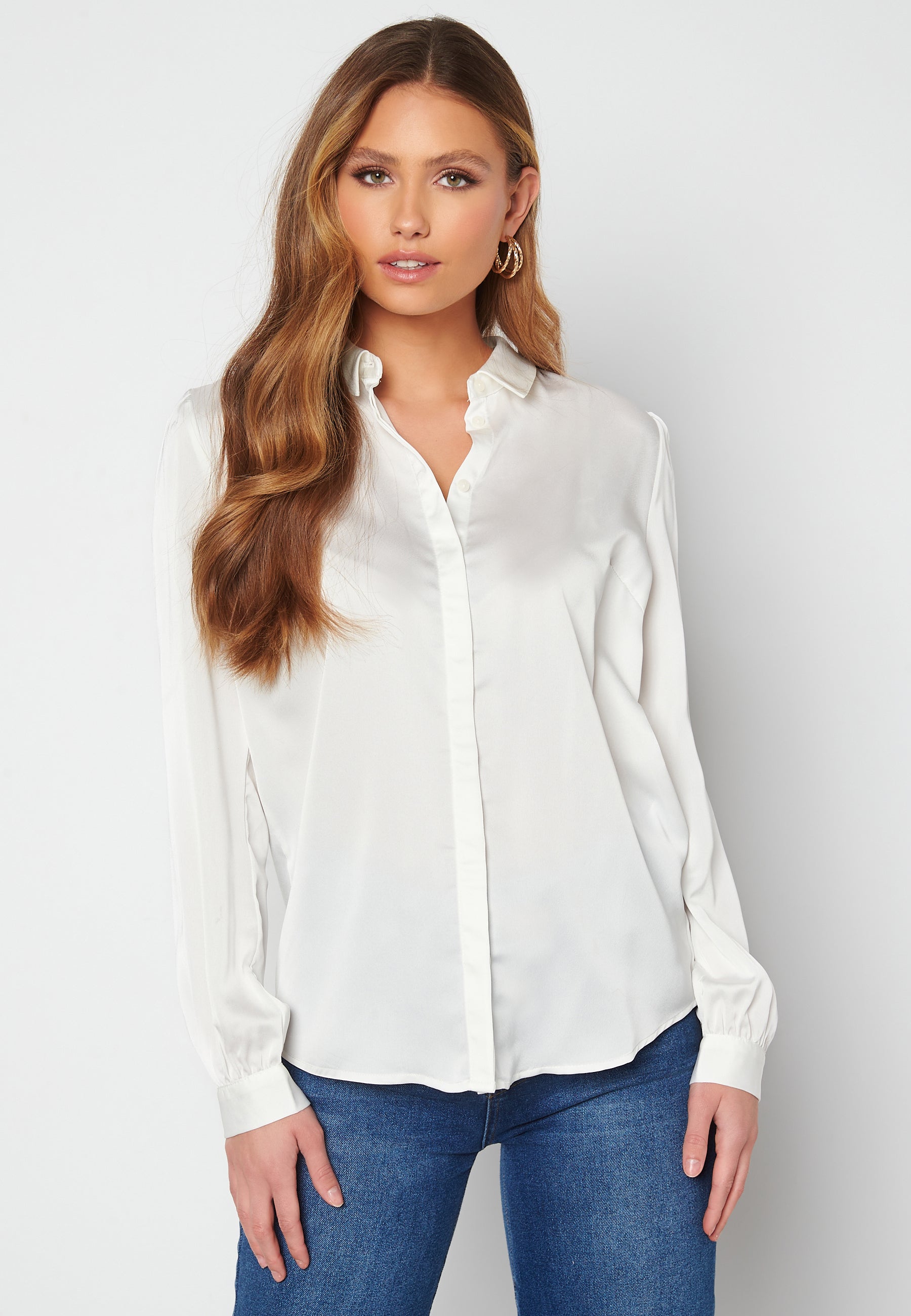 VILA Ellette Satin L/S Shirt