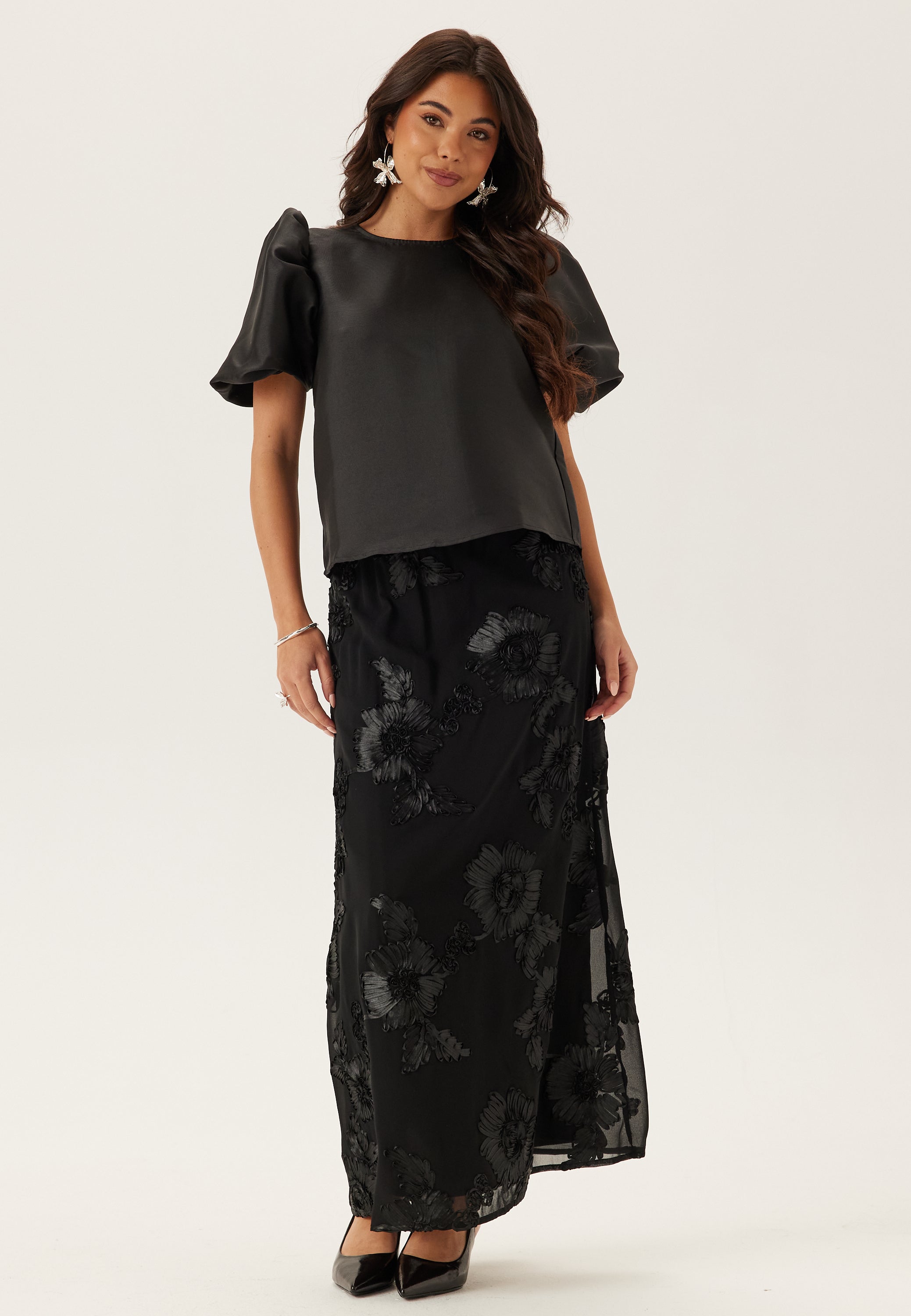 BUBBLEROOM 3D Flower Maxi Skirt