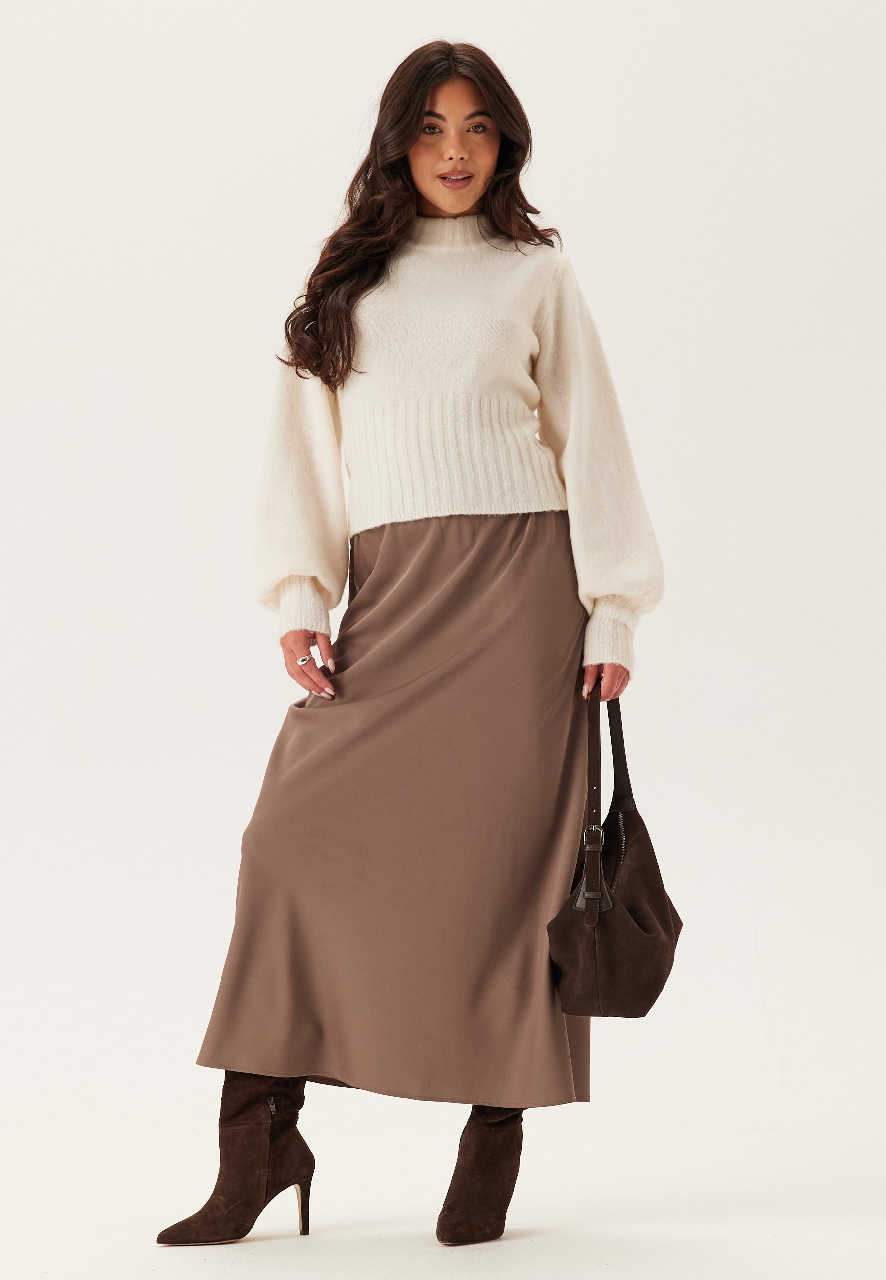 BUBBLEROOM Satin Midaxi Skirt