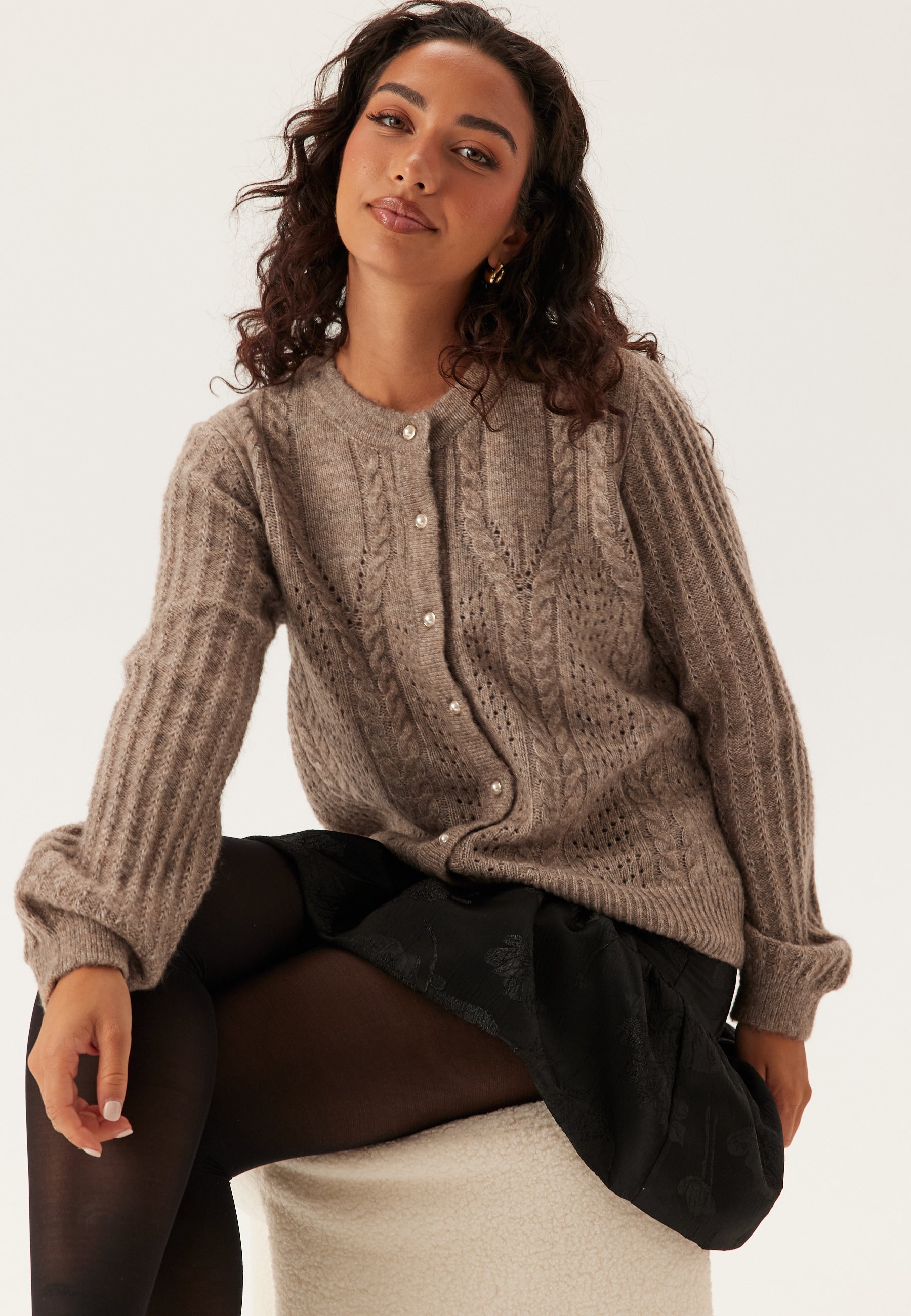 Object Collectors Item Objflora Re Ls Knit Button Cardigan
