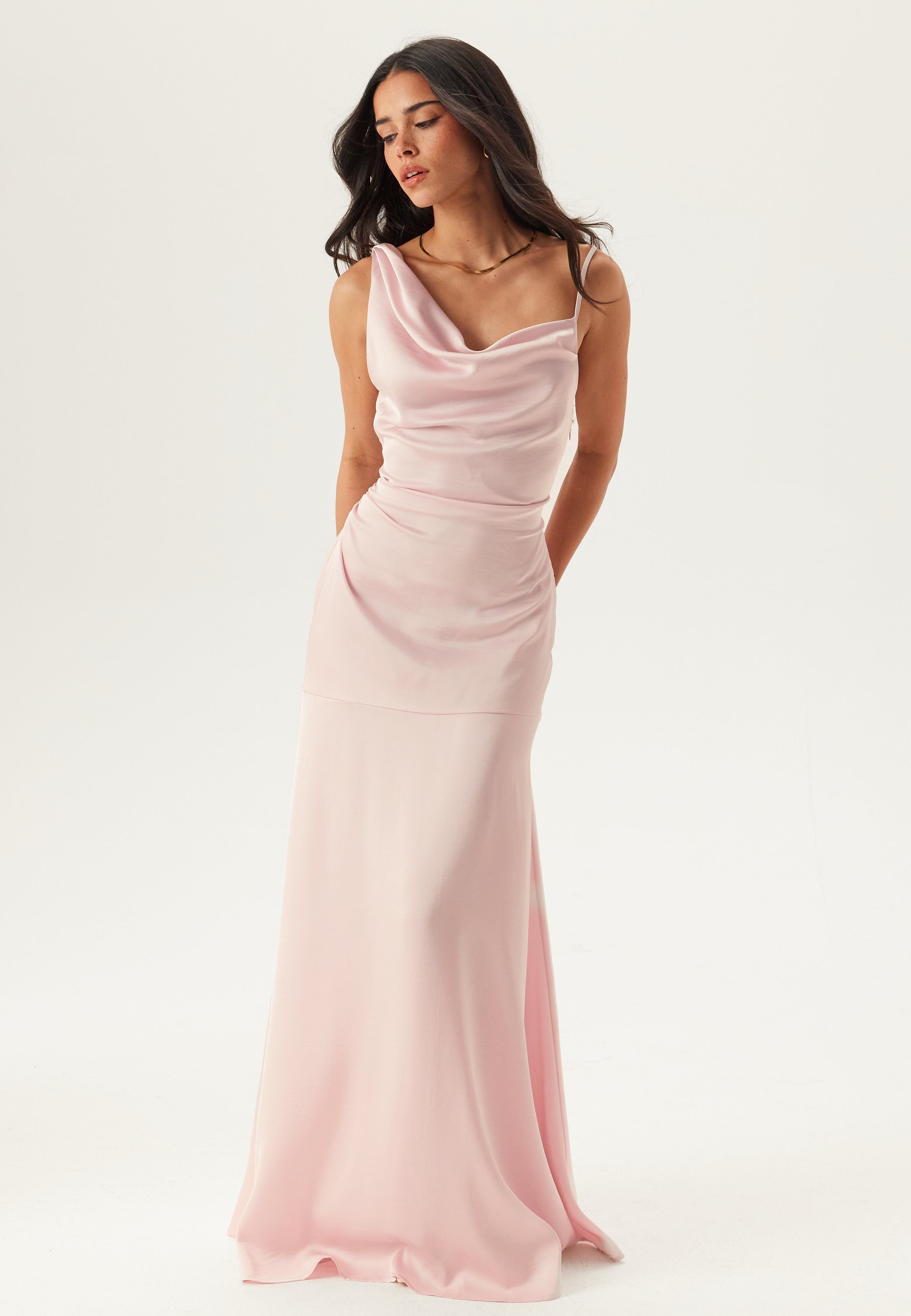 BUBBLEROOM OCCASION Waterfall Mermaid Satin Gown