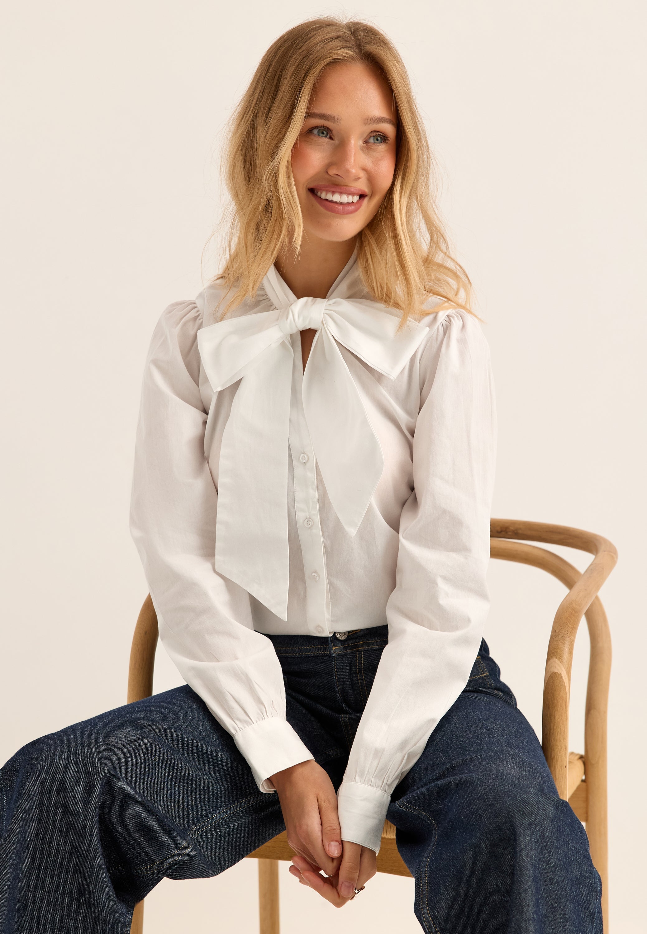 BUBBLEROOM Tie Detail Blouse