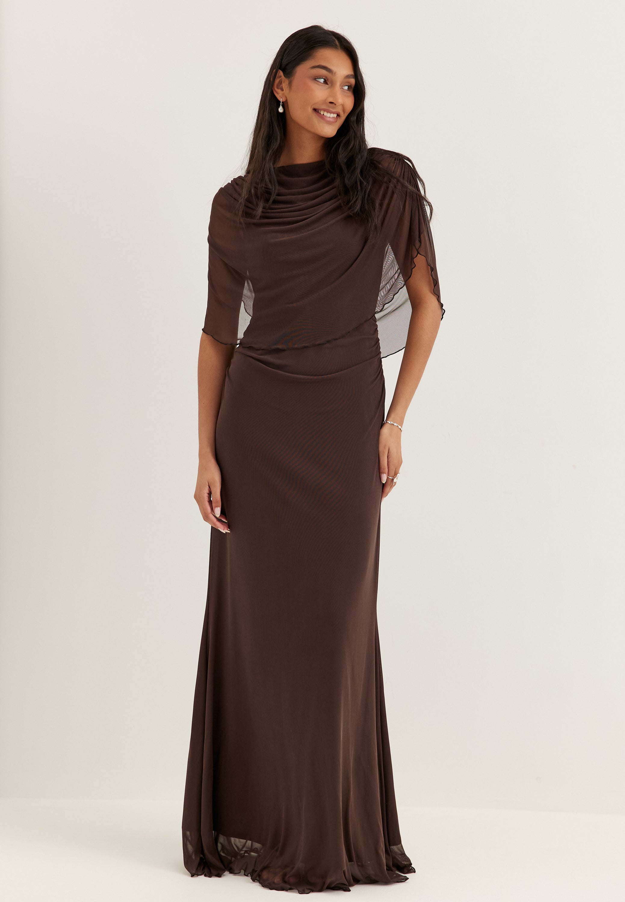 BUBBLEROOM OCCASION Cape Mesh Gown