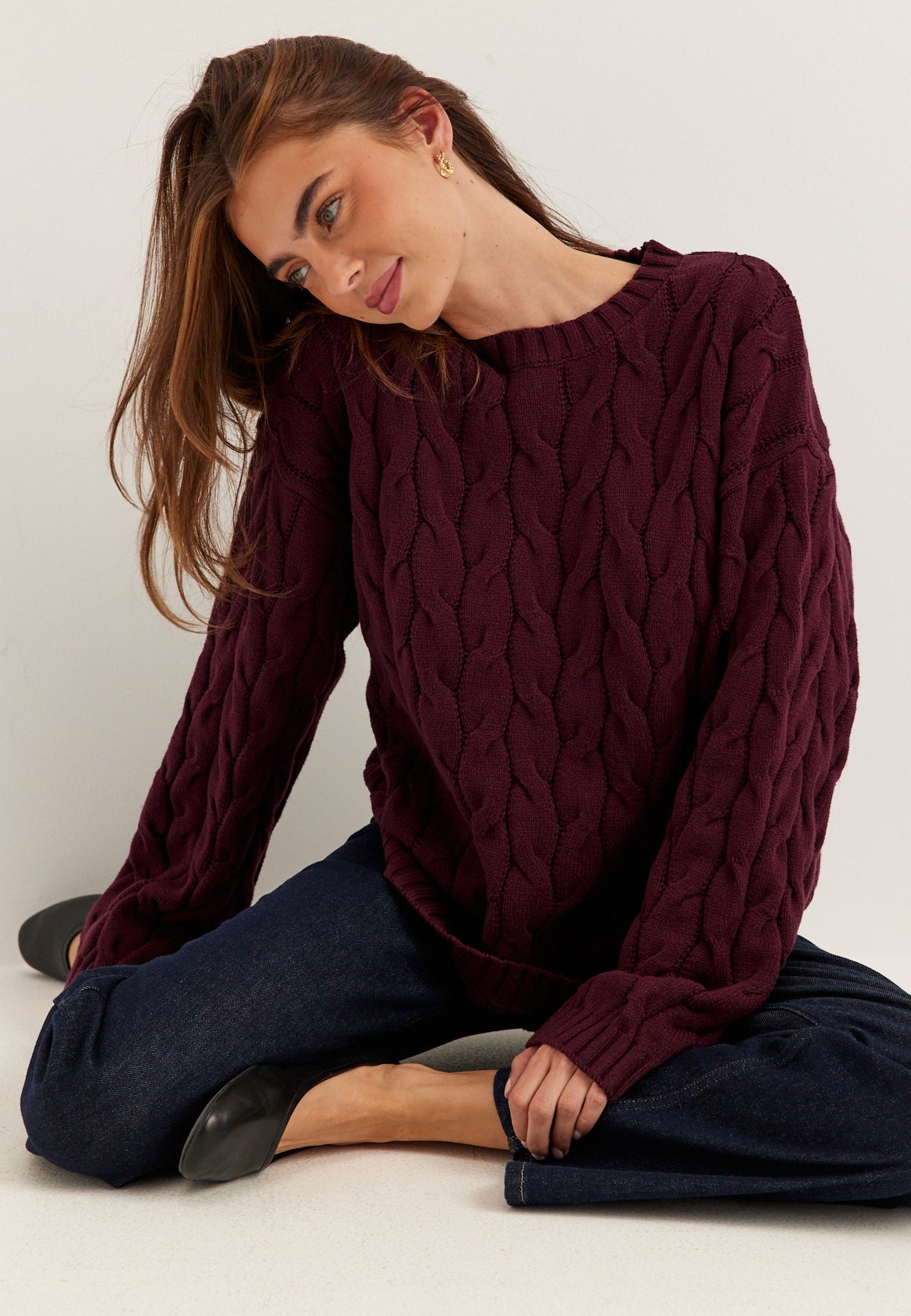 BUBBLEROOM Cable Knitted Sweater