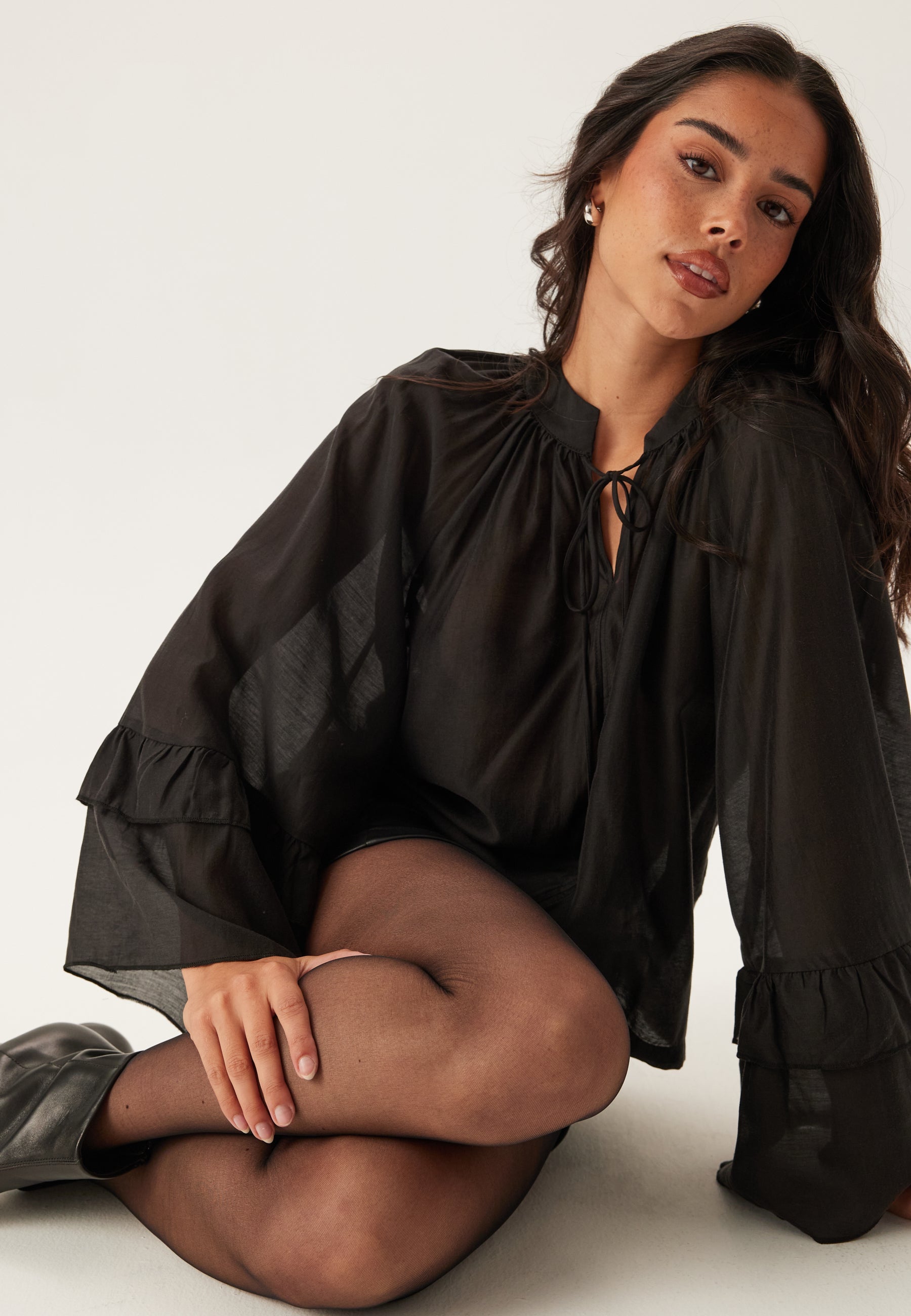 VERO MODA Vmjenna 7/8 Frill Top