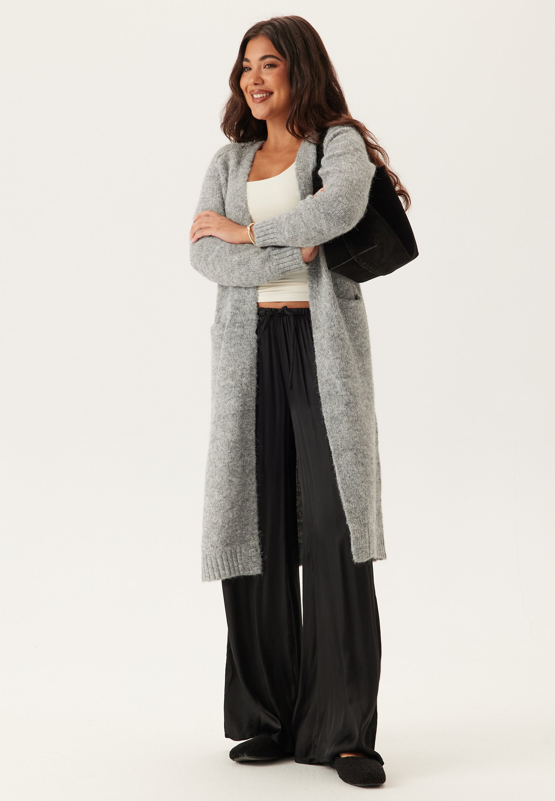 Object Collectors Item Objmilu Ls Lo Long Knit Cardig
