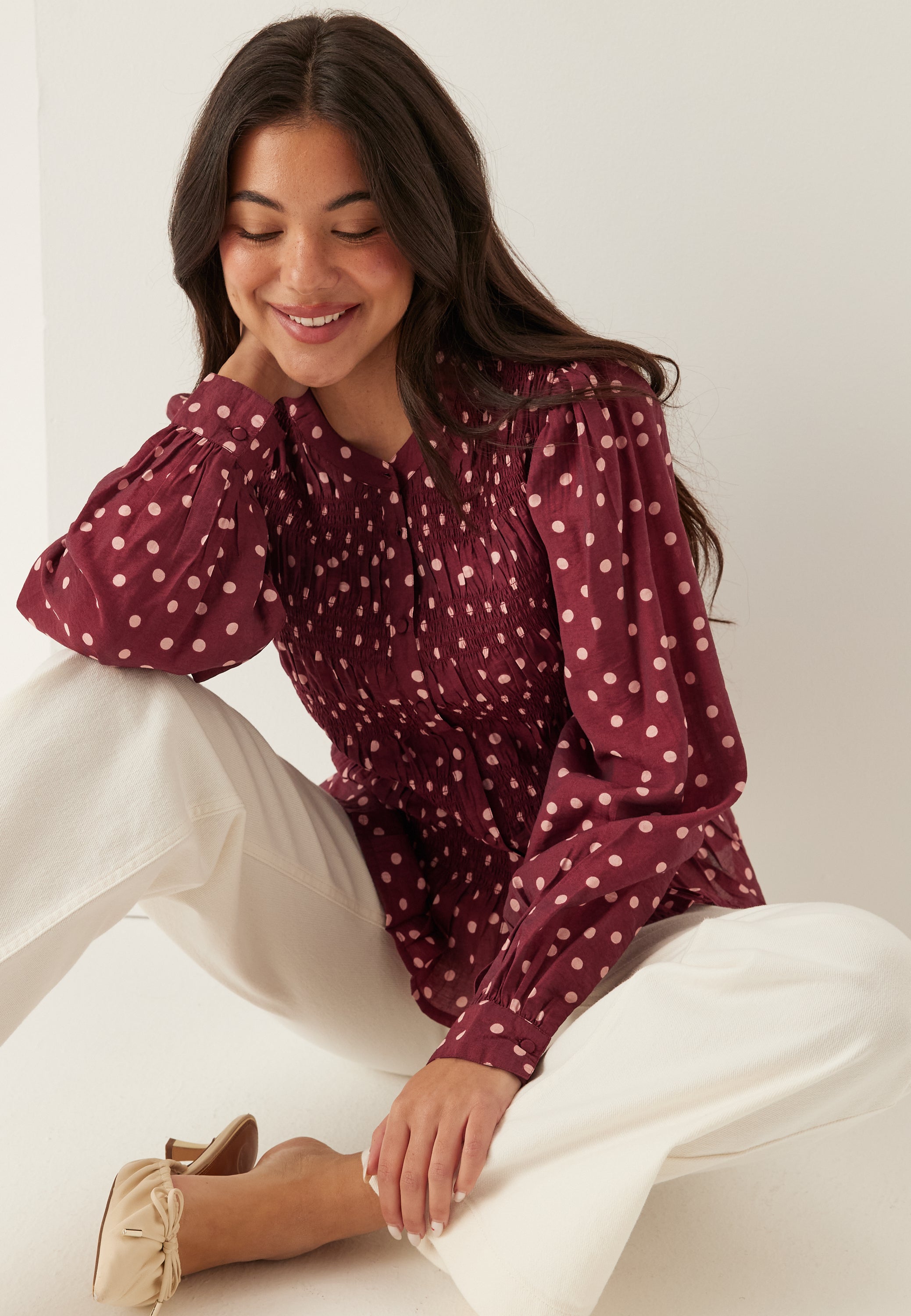 Happy Holly Smock Blouse