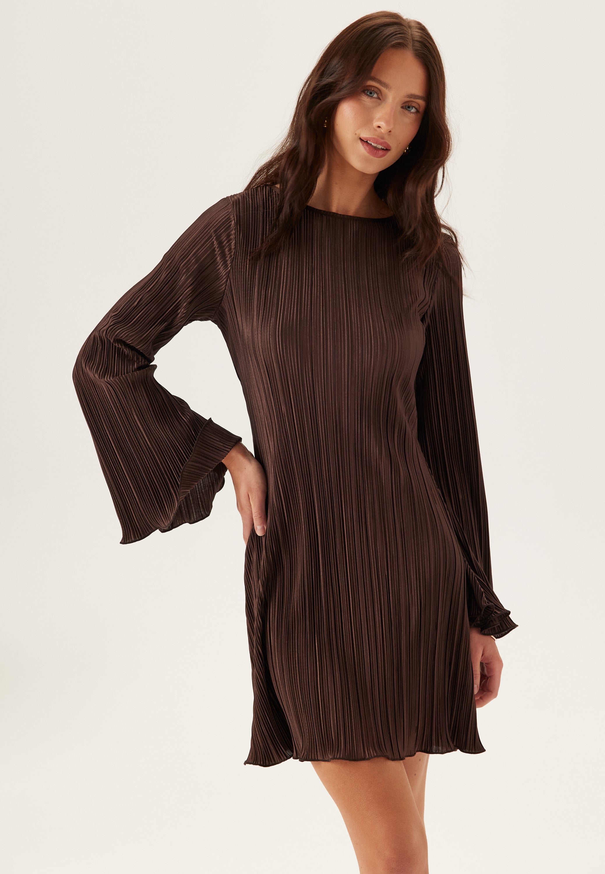 BUBBLEROOM Short Pleated Frill Dress