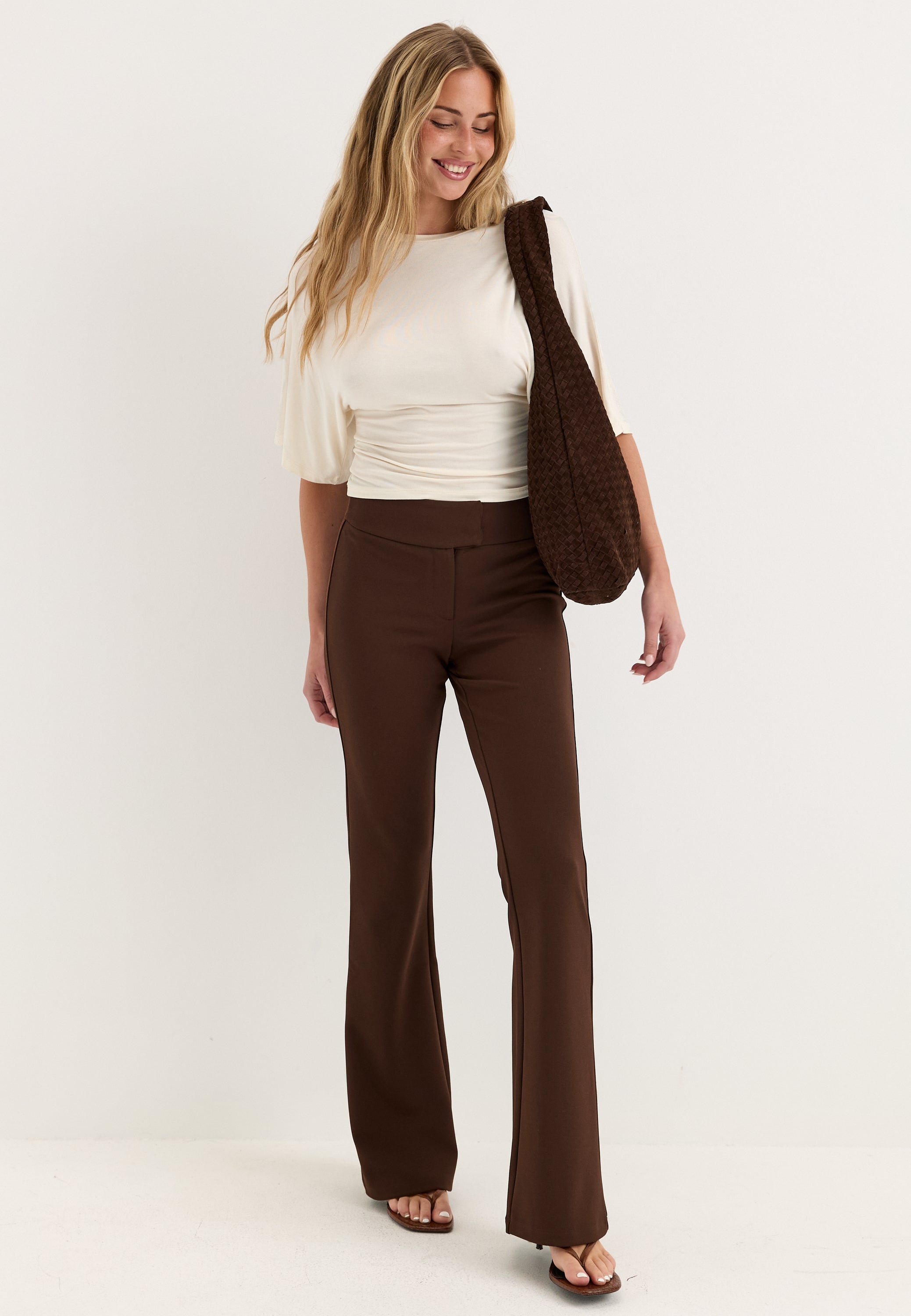 BUBBLEROOM Soft Suit Flared Trousers