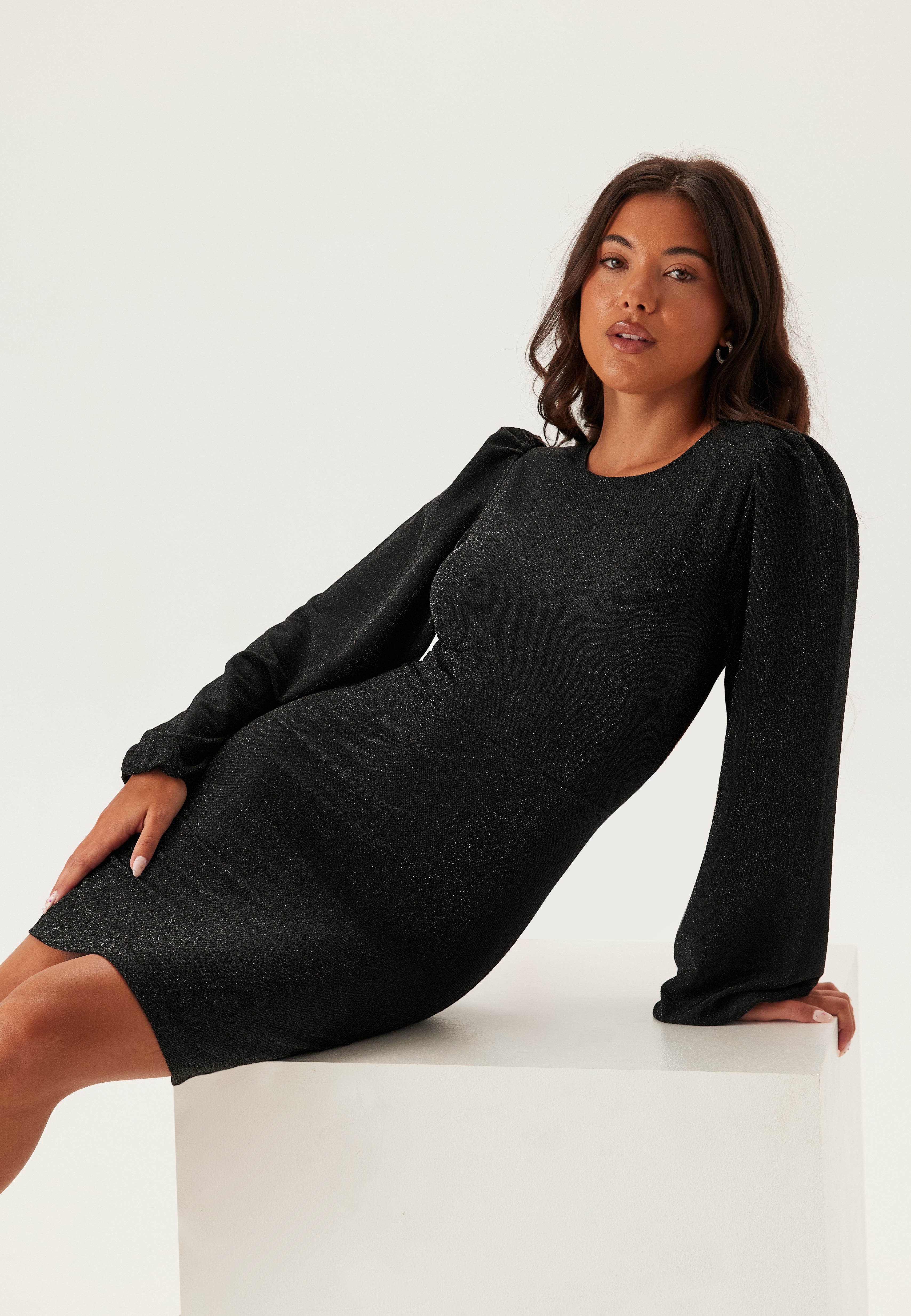 BUBBLEROOM Puff Sleeve Sparkling Dress