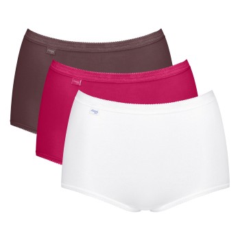 Sloggi Trusser 3P Basic Plus Maxi Colored Rosa/Brun bomuld 38 Dame
