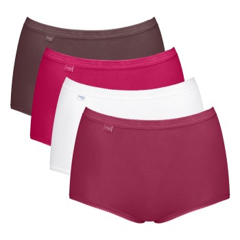 Sloggi Trusser 4P Basic Plus Maxi Panty Rosa/Brun bomuld 42 Dame