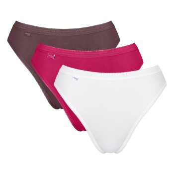 Sloggi Trusser 3P Basic Tai Multi Rosa/Brun bomuld 46 Dame