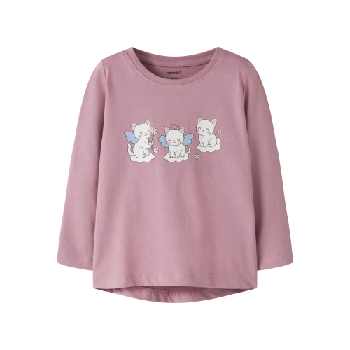NAME IT Langærmet Bluse Vix Lilas Cats