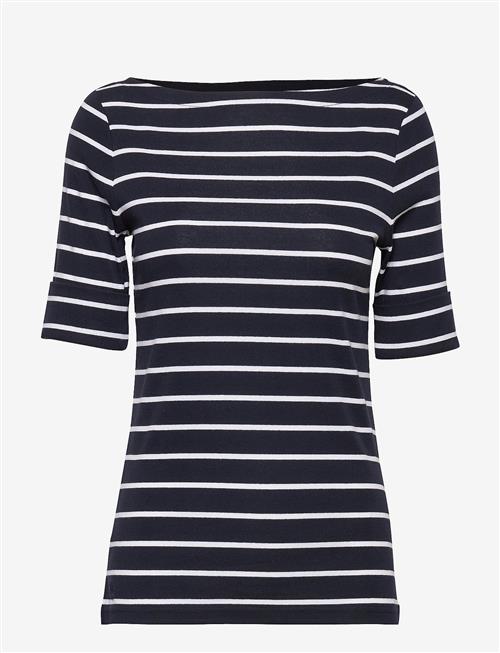 Lauren Ralph Lauren | Striped Stretch Cotton Boatneck Tee | XS