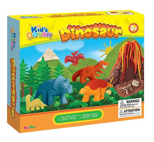 Kid's Dough Legetøjssæt Med Dinosaurer Til Børn  Multi-Onesize  Grøn  One Size 3+ Years Drenge, Piger
