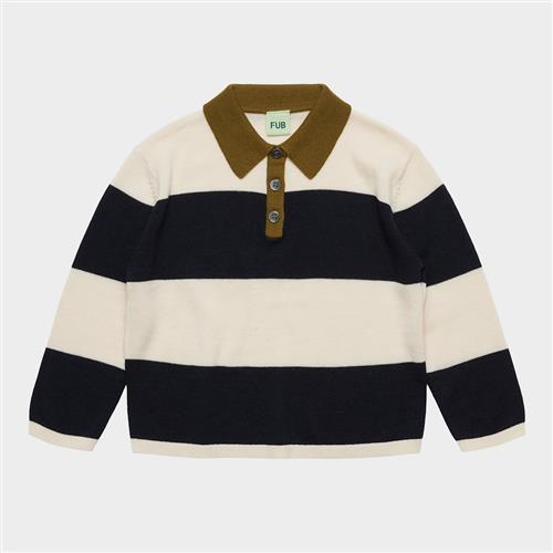 FUB Striped Polo Ecru Navy Ecru Navy 110 cm  Creme  110 cm  Drenge