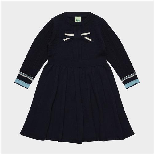 FUB Bow Dress Dark Navy Dark Navy 100 cm  Marineblå  100 cm  Piger