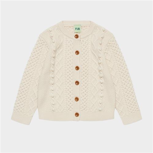FUB Aran Cardigan Ecru Ecru 90 cm  Creme  90 cm