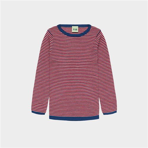 FUB Rib Blouse Ecru Classic Red Deep Indigo Ecru Classic Red Deep Indigo 130 cm  Rød  130 cm  Drenge, Piger